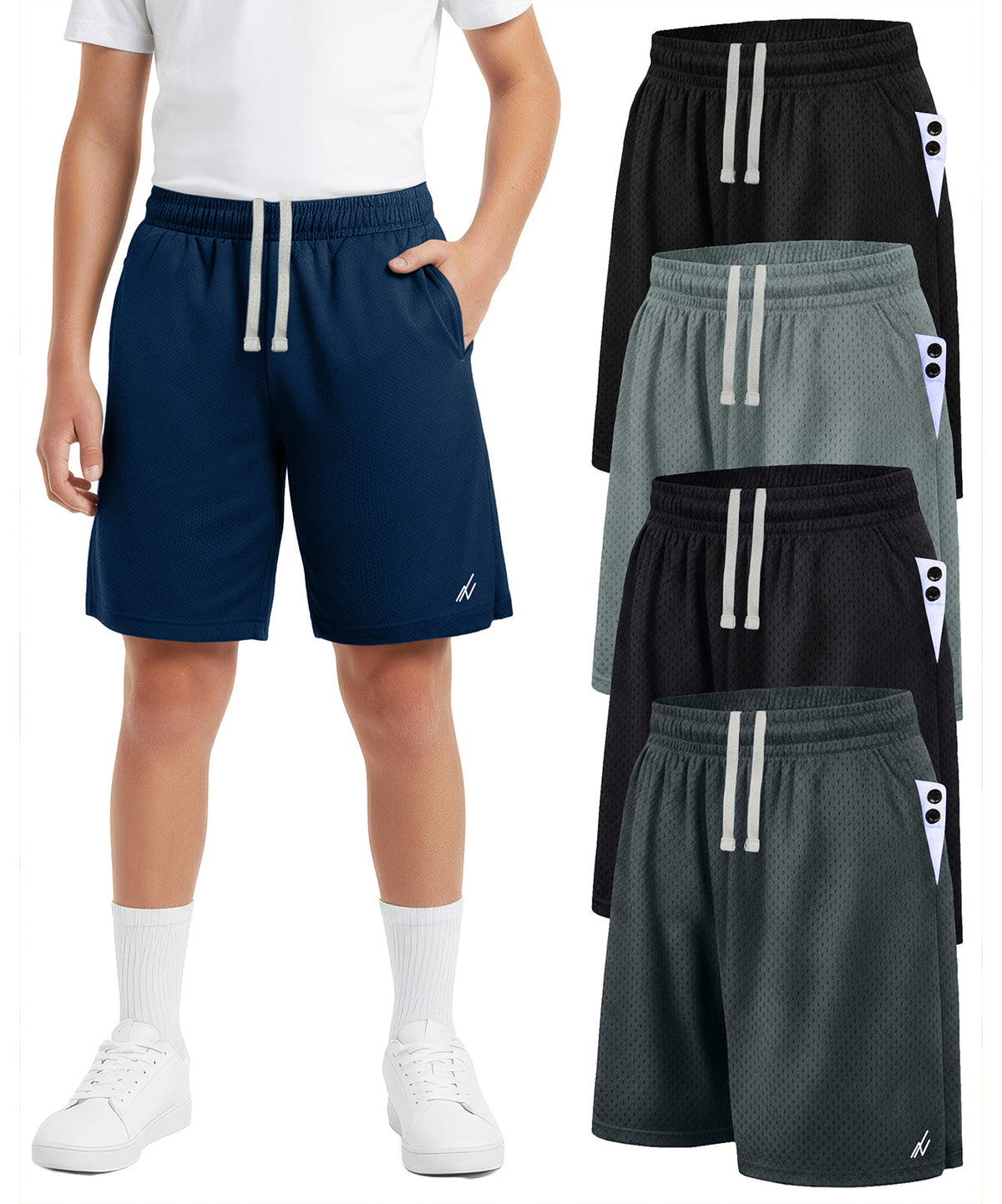 Black-Dark Grey-Navy-Medium Grey-Black
