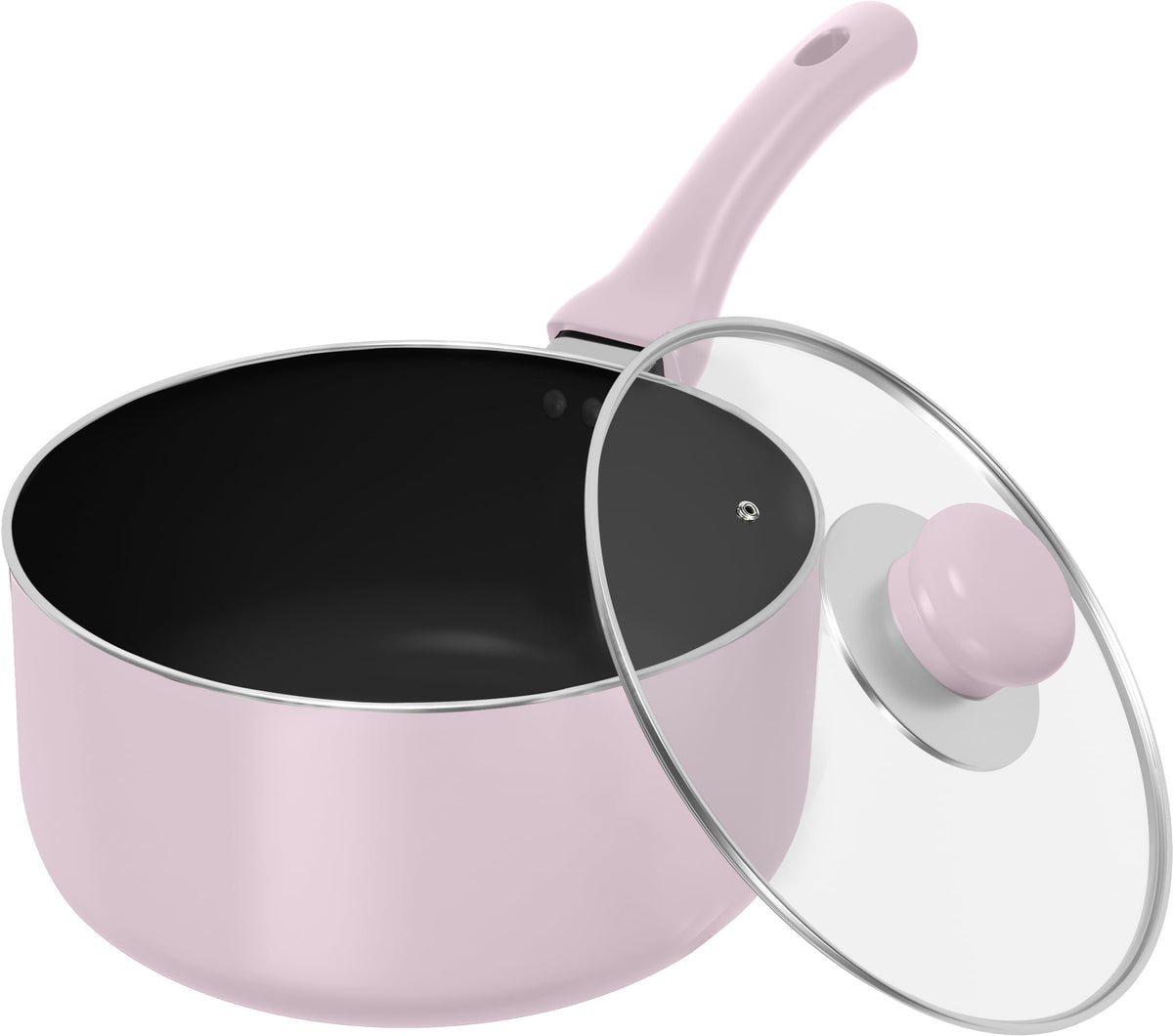Nonstick Saucepan with Glass Lid & Detachable Handle