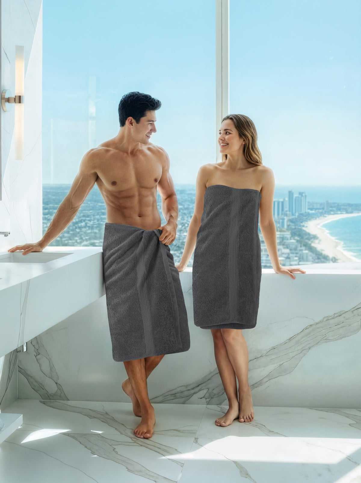 Cotton Bath Towels, 4 Pack – 27 × 54 in