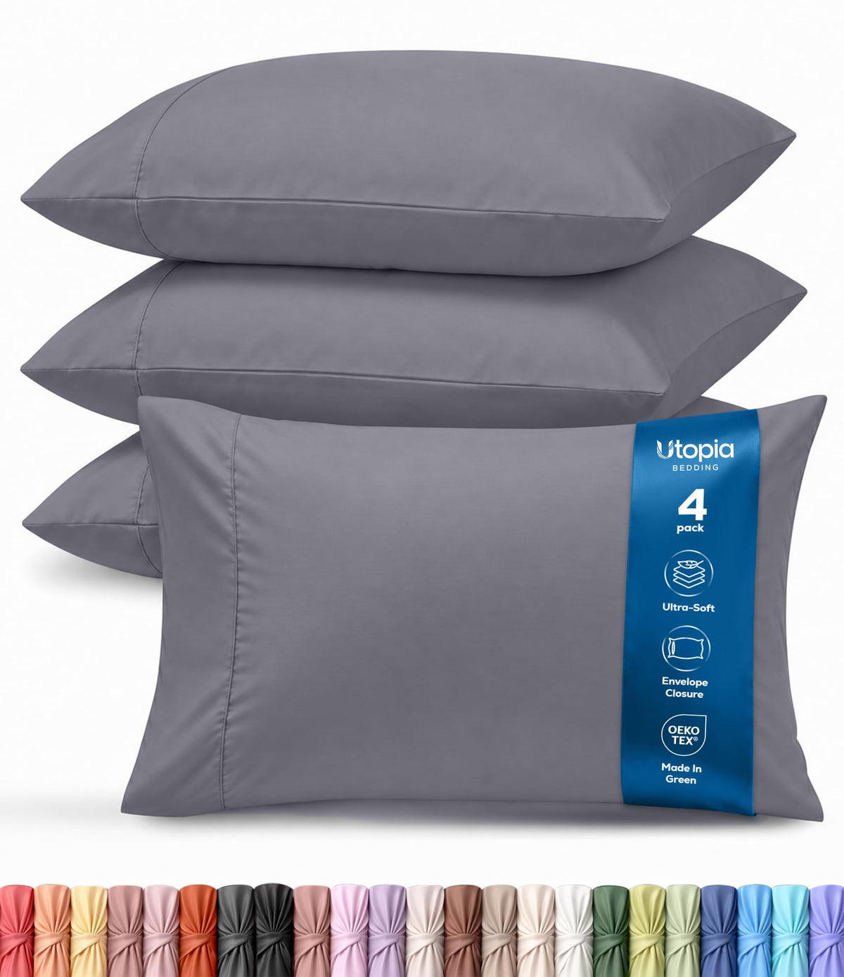 Brushed Microfiber Pillowcase – 4 Pack