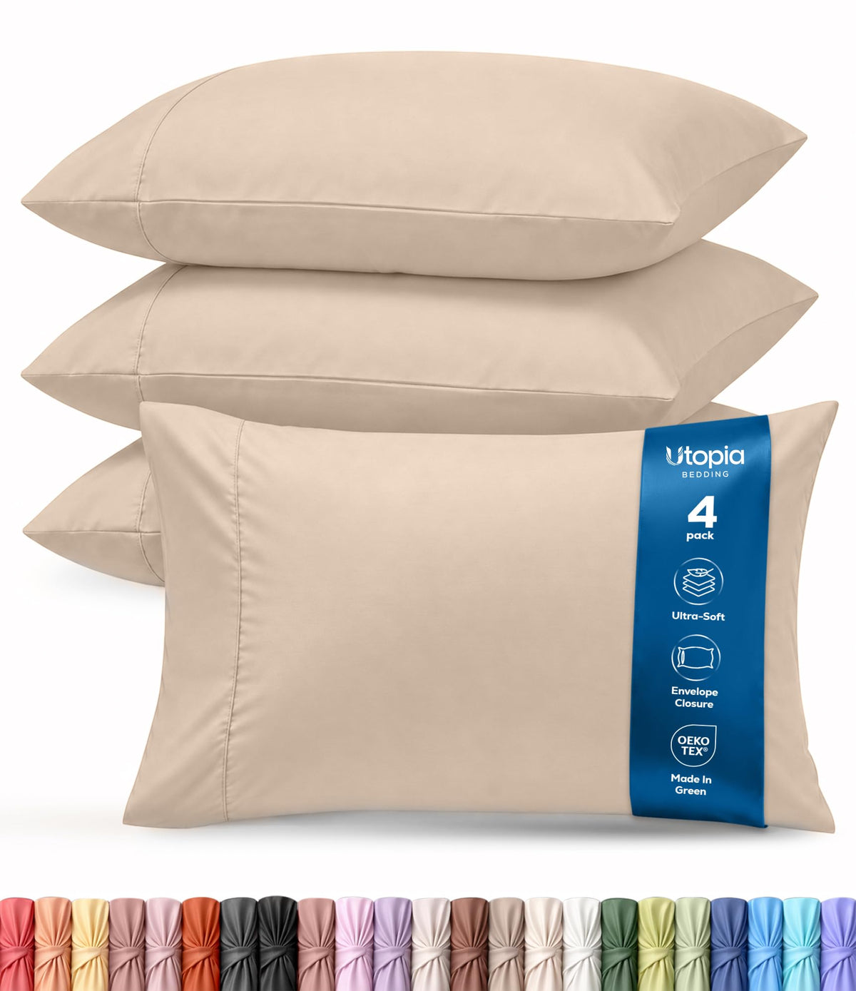 Brushed Microfiber Pillowcase – 4 Pack