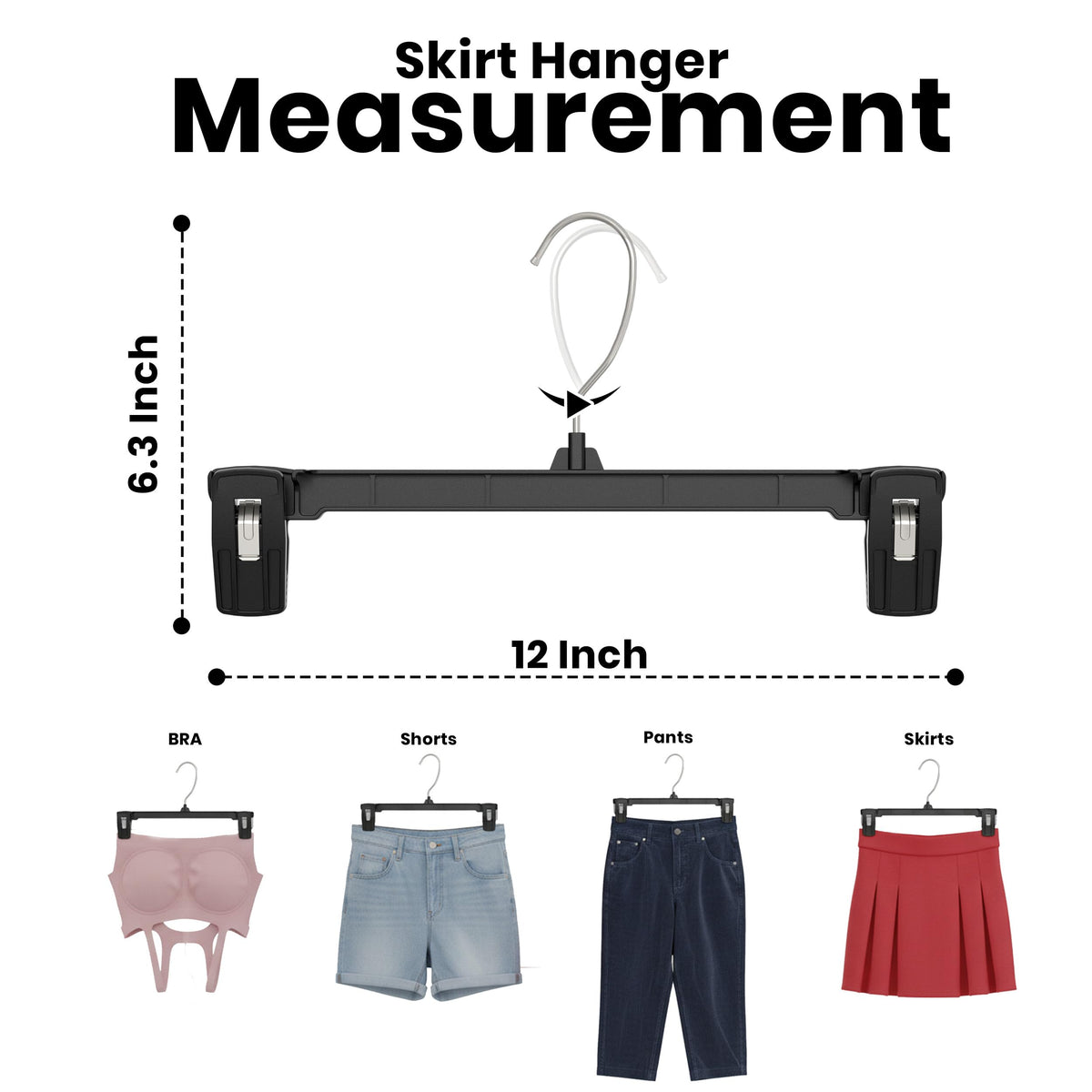 Plastic Skirt Hanger Black