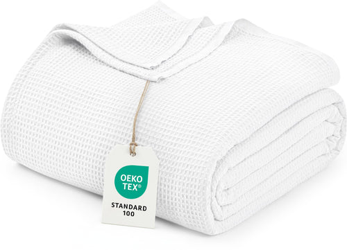 Cotton Blend Waffle Blanket