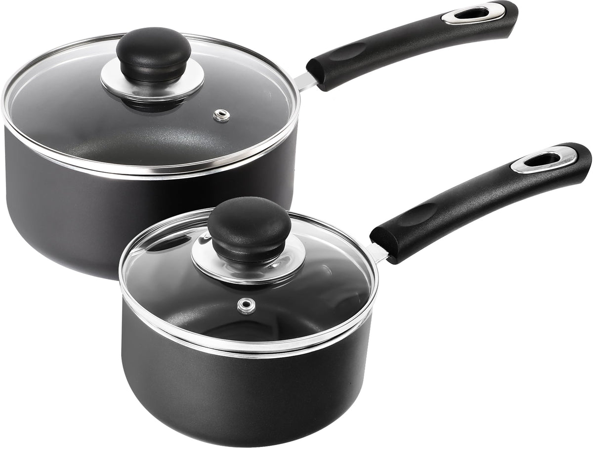 Nonstick Saucepan Set with Lids, 2-Piece