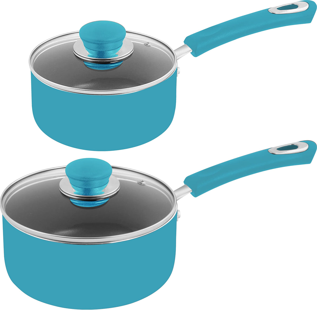 Nonstick Saucepan Set with Lids, 2-Piece