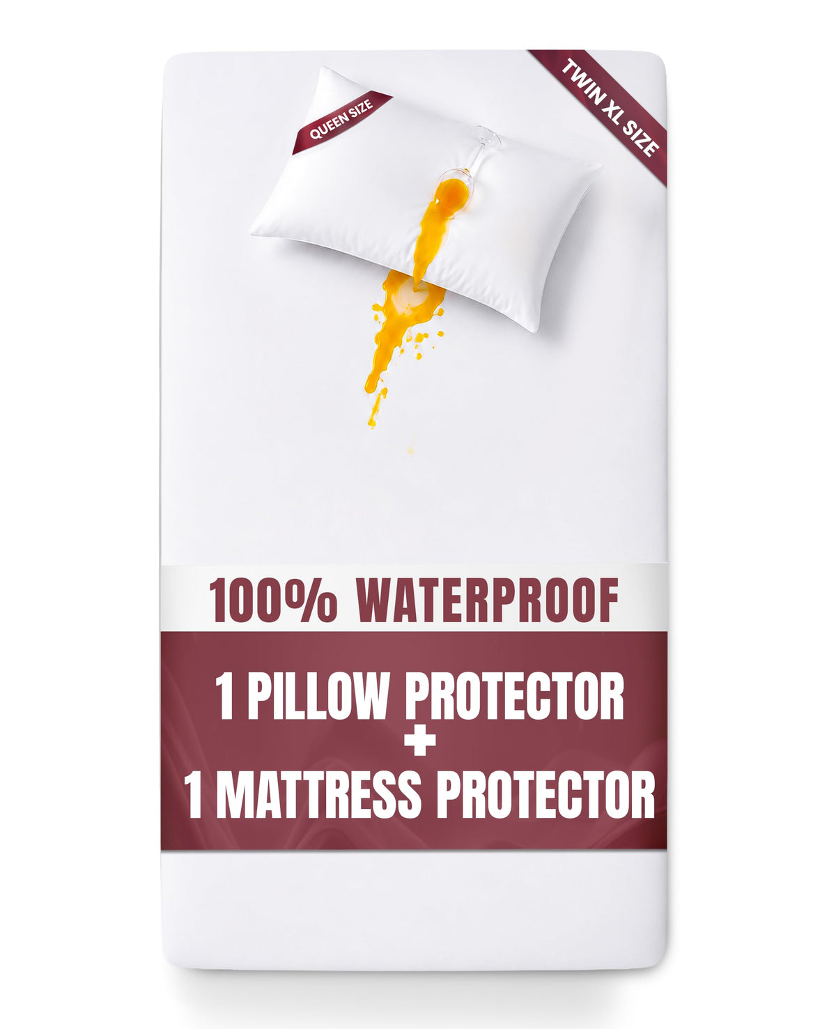Waterproof Mattress Protector Set with Pillow Cases