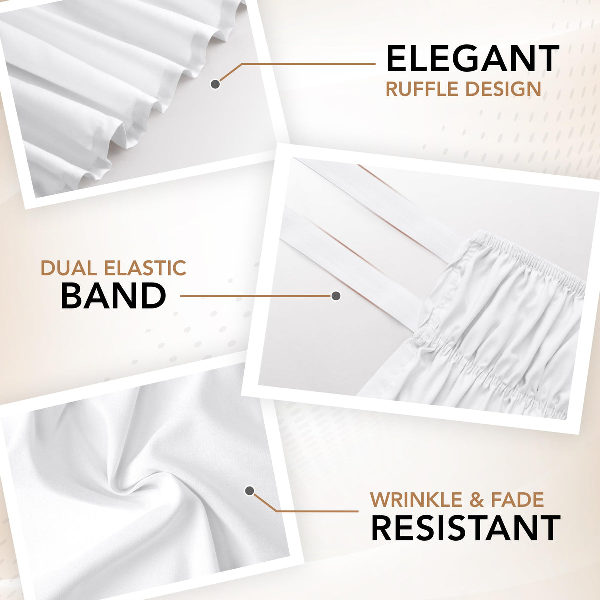 Wrap Around Bed Skirt, 16 Inch Drop