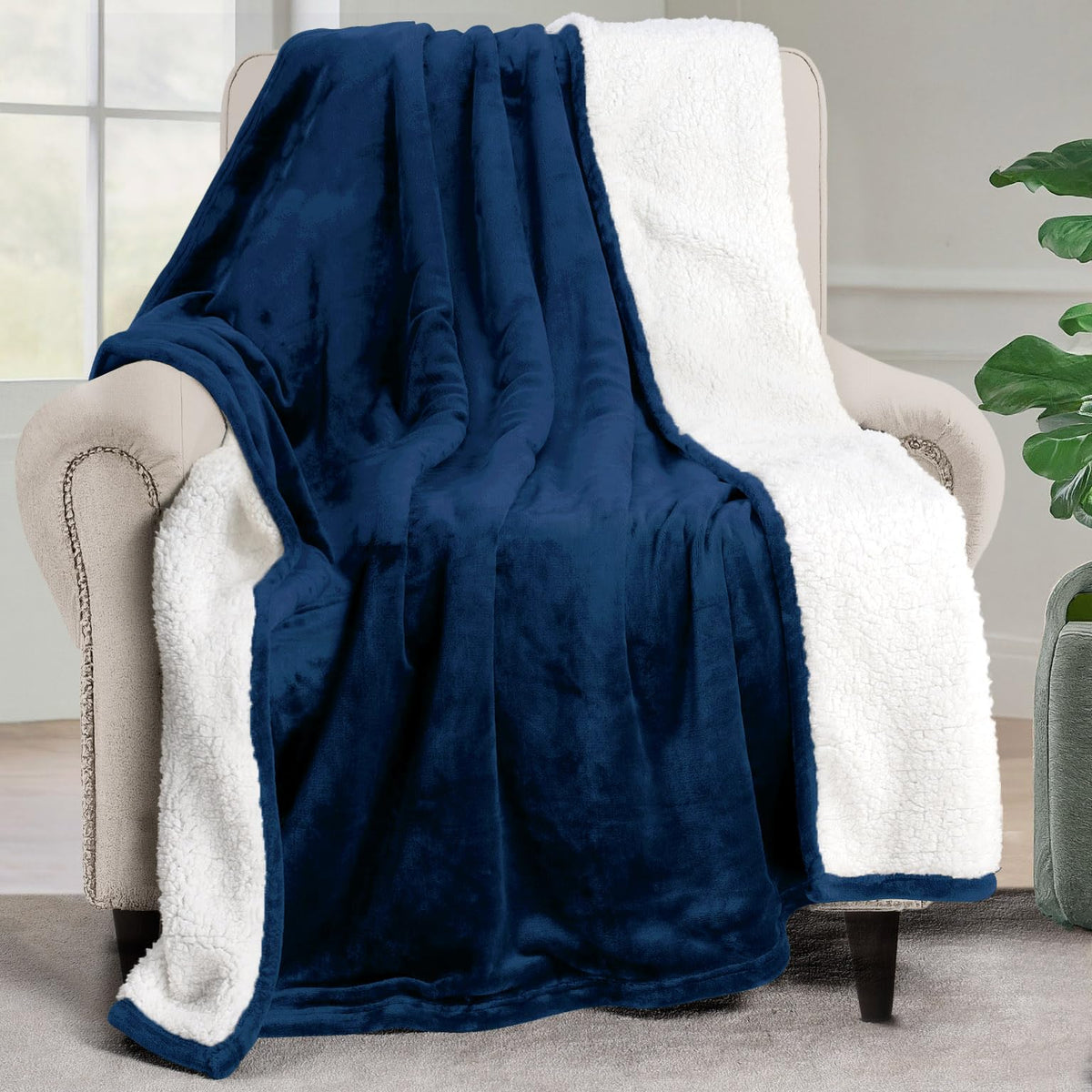 Reversible Sherpa Fleece Blanket