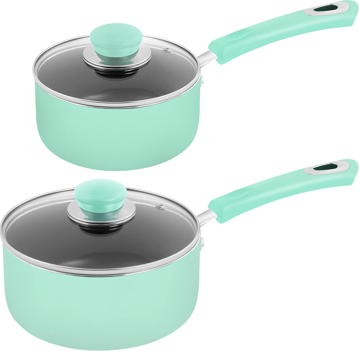 Nonstick Saucepan Set with Lids, 2-Piece