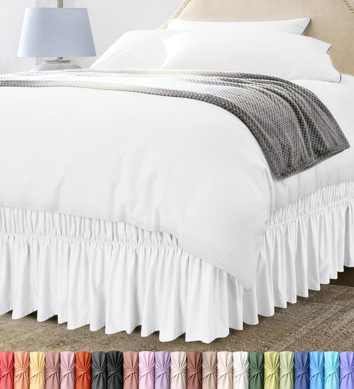 Wrap Around Bed Skirt, 16 Inch Drop