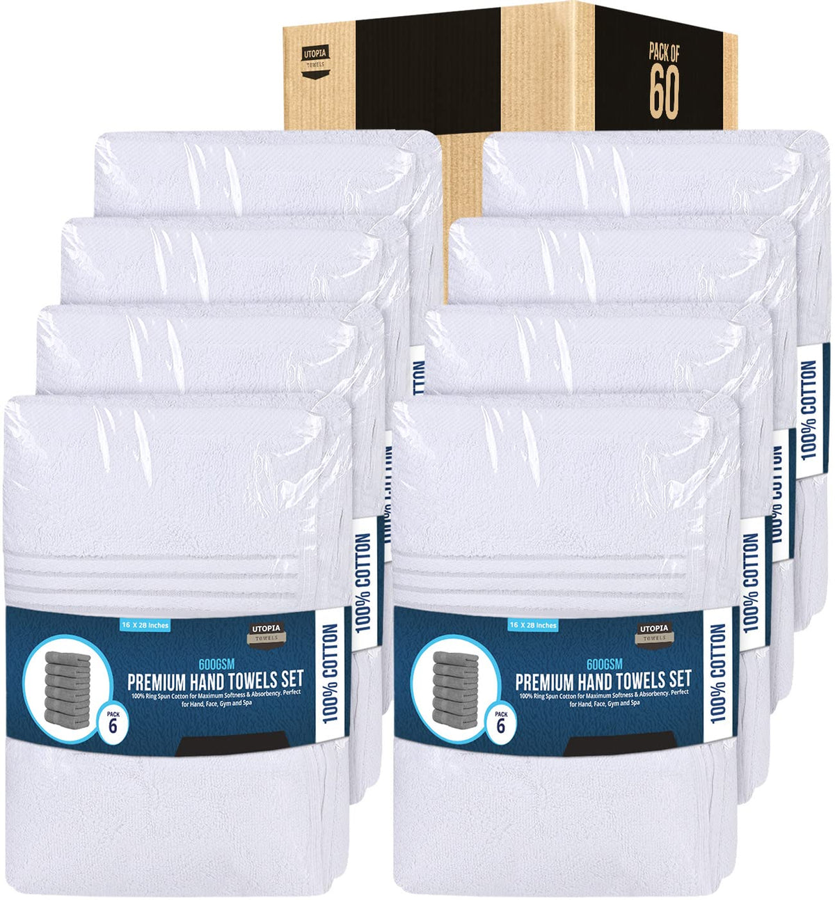 Cotton Hand Towels – 16 × 28 in
