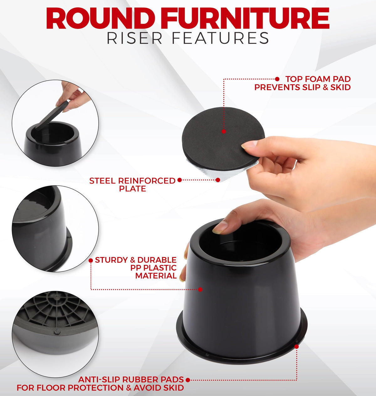 Furniture Riser Round 3 in