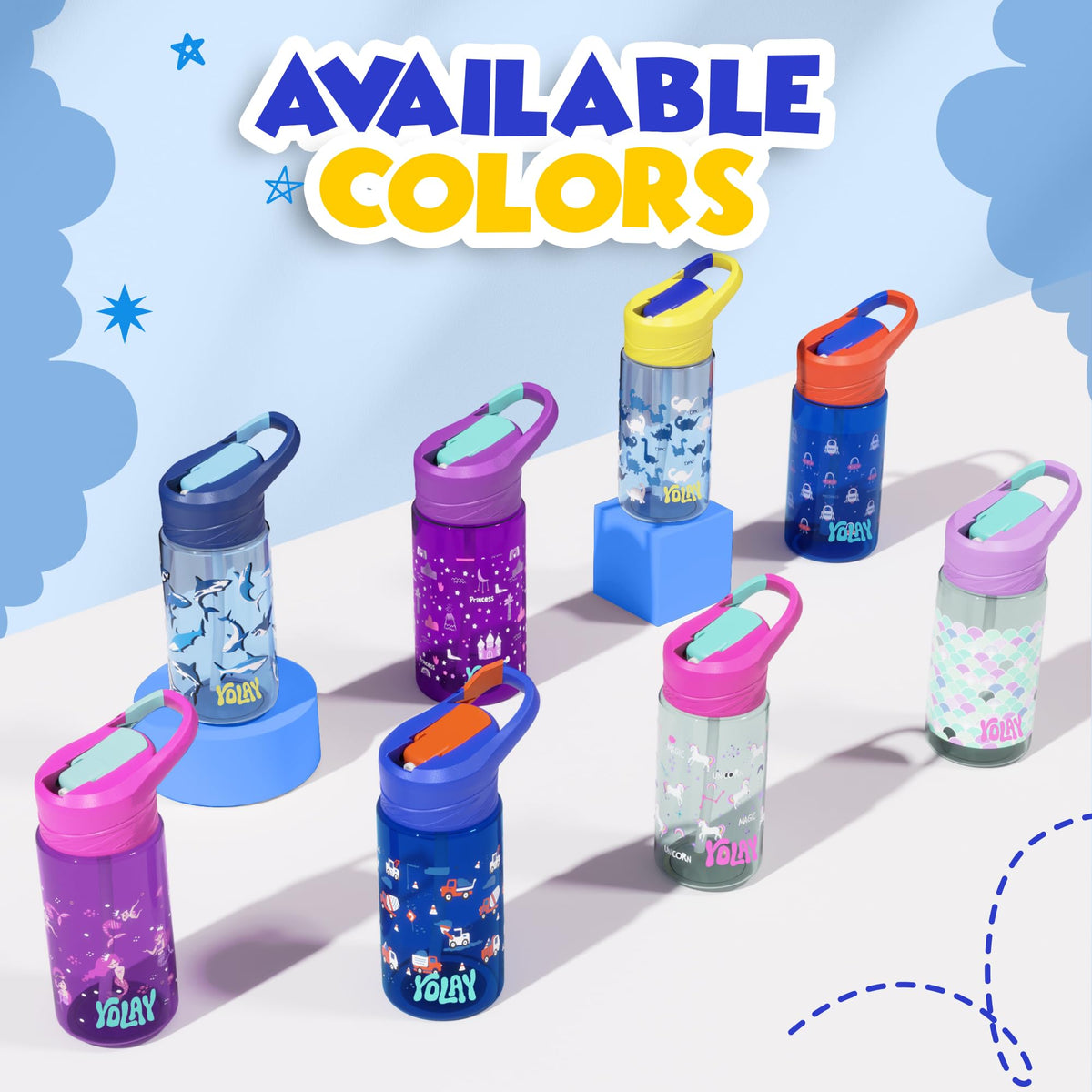 Yolay Kids Water Bottle 15 Oz Mermaid