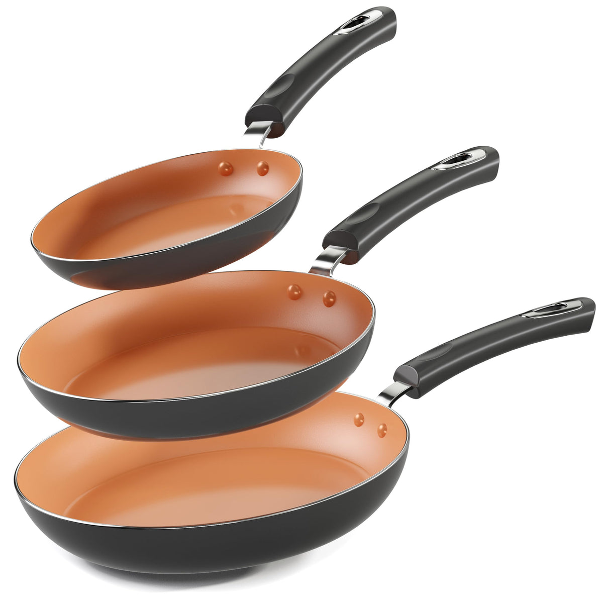 Nonstick Frying Pan Set, 3-Piece – 8, 9.5 & 11 in.