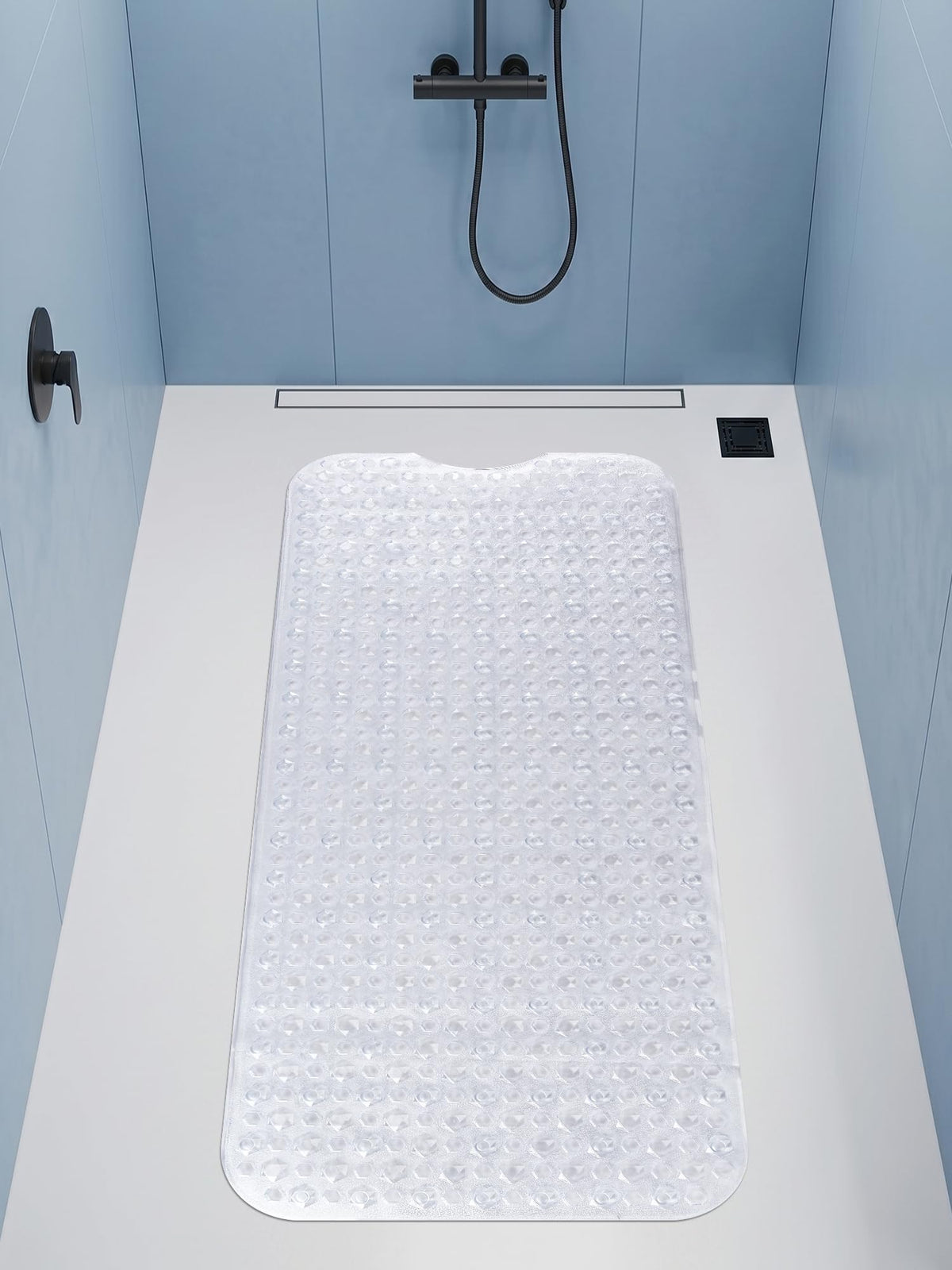 Bath Tub Shower Mat, 40x16 Inch, Clear