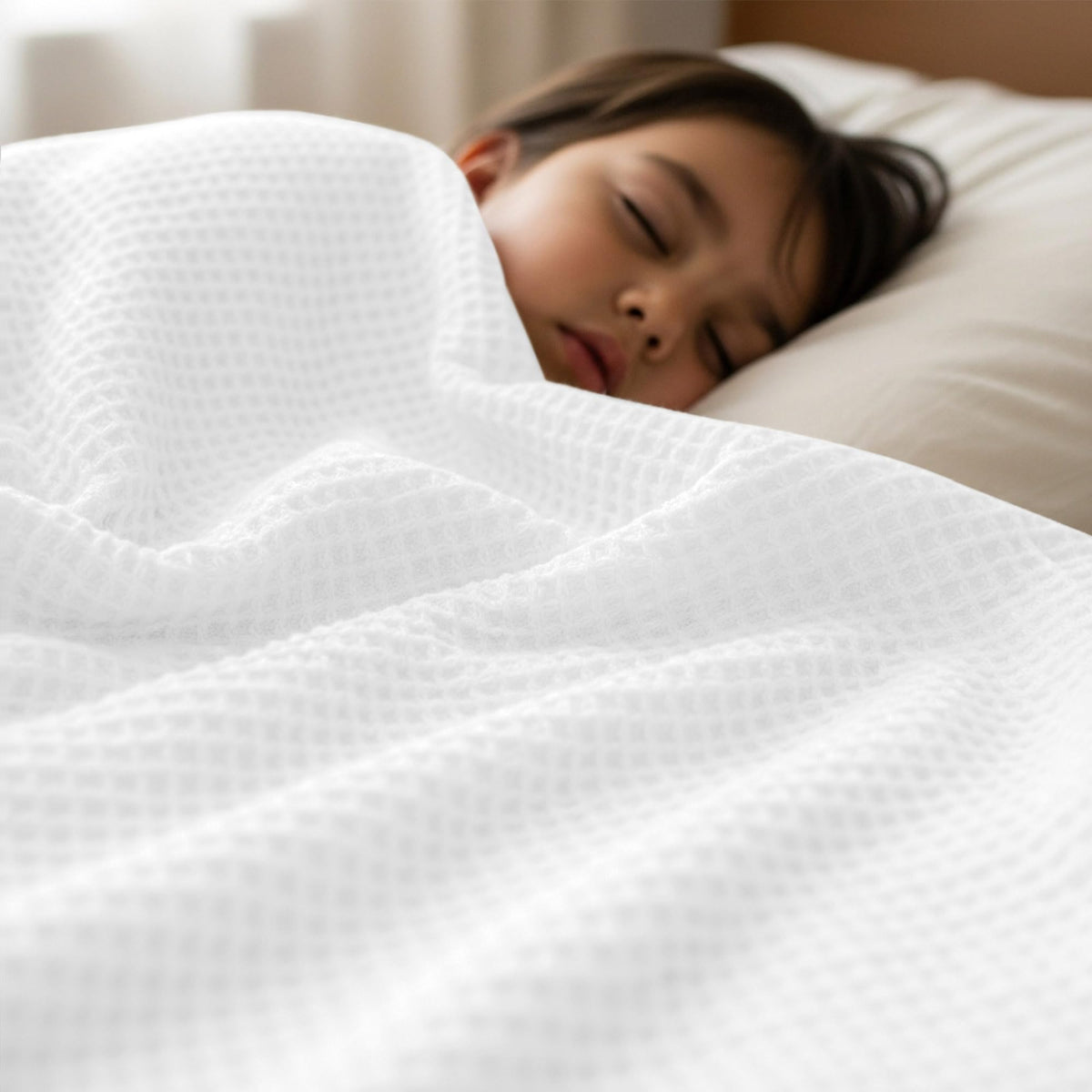 Cotton Blend Waffle Blanket