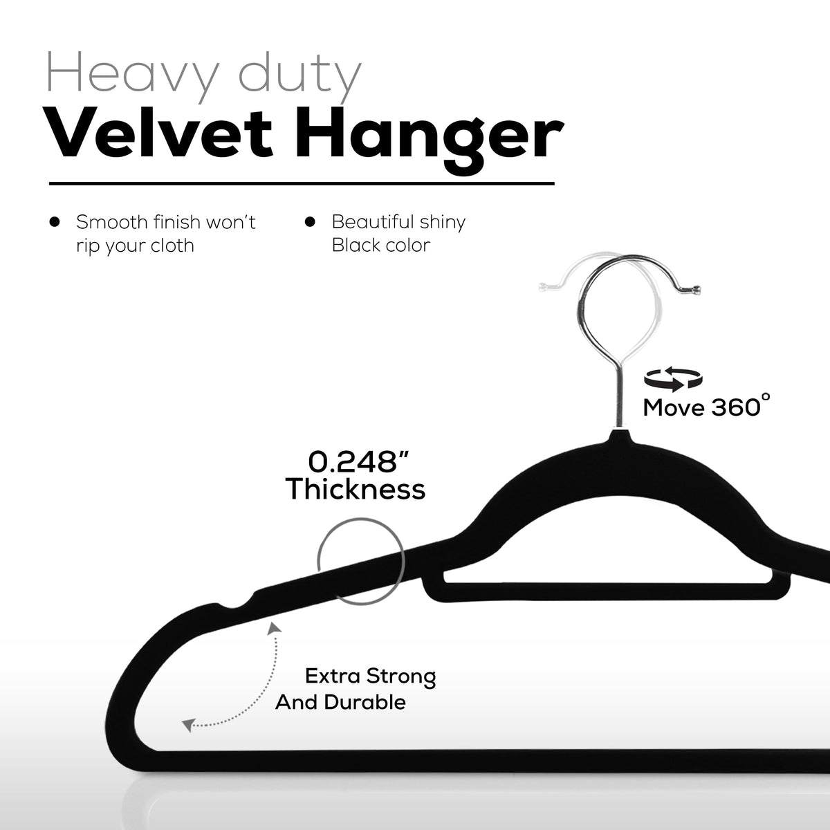 Velvet Hangers Tie Bar Black