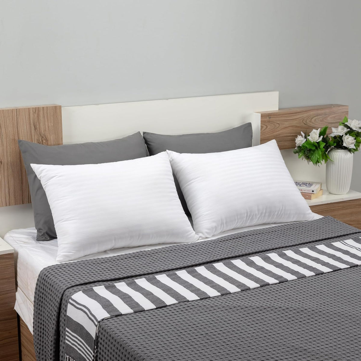 Satin Stripped Bed Pillow