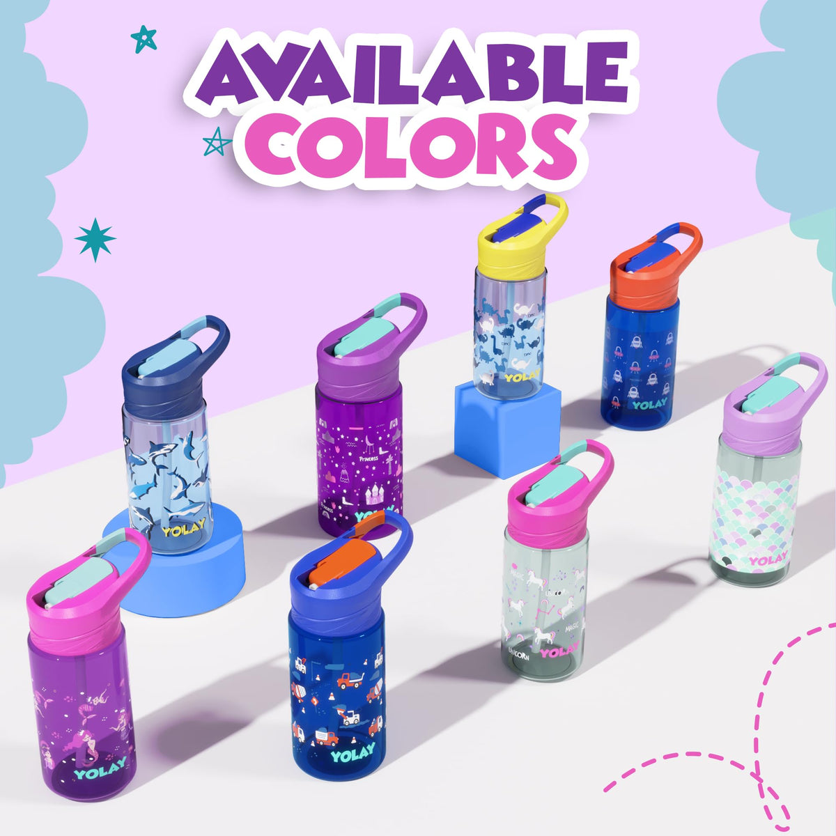 Yolay Kids Water Bottle 15 Oz Mermaid