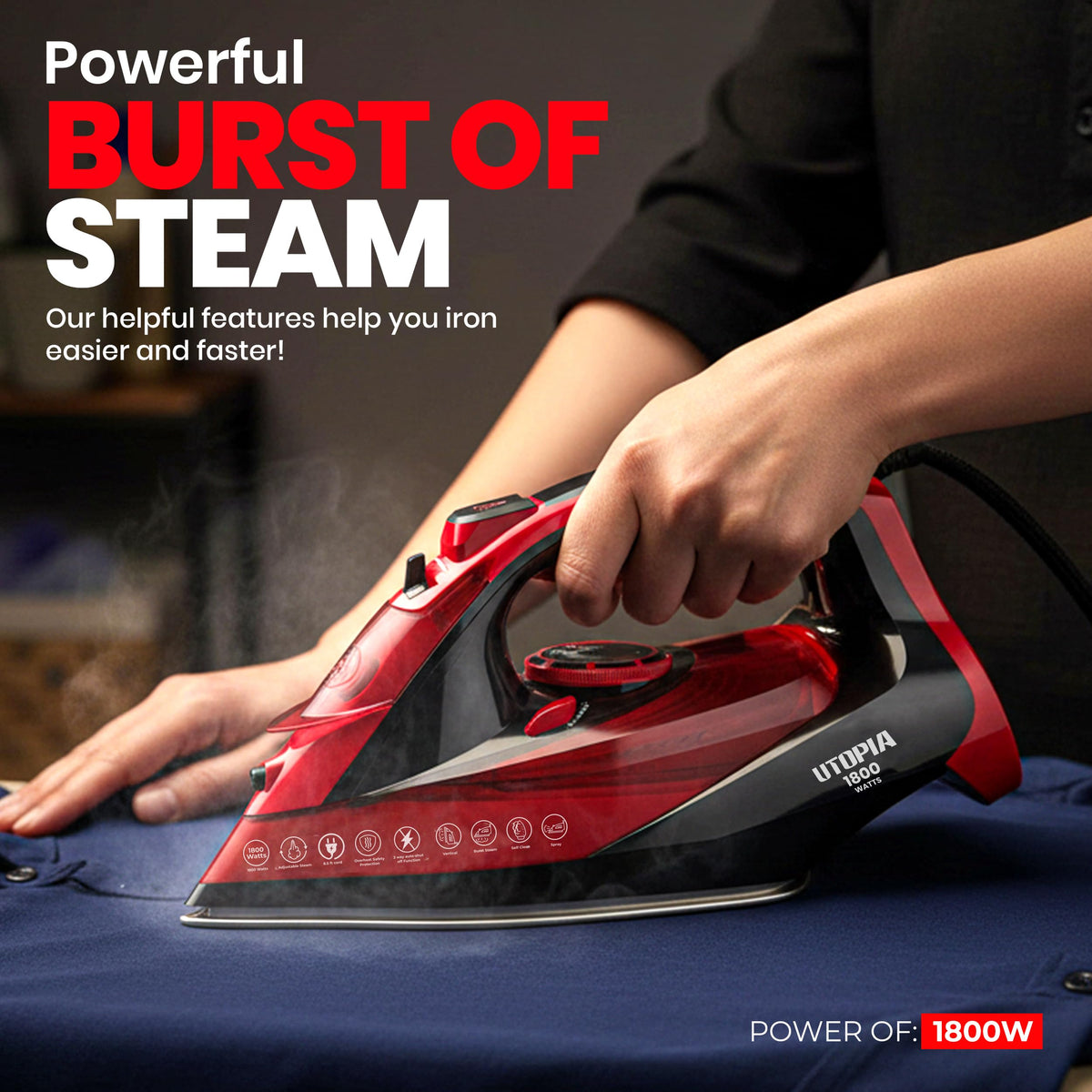 Steam Iron 1800W Black