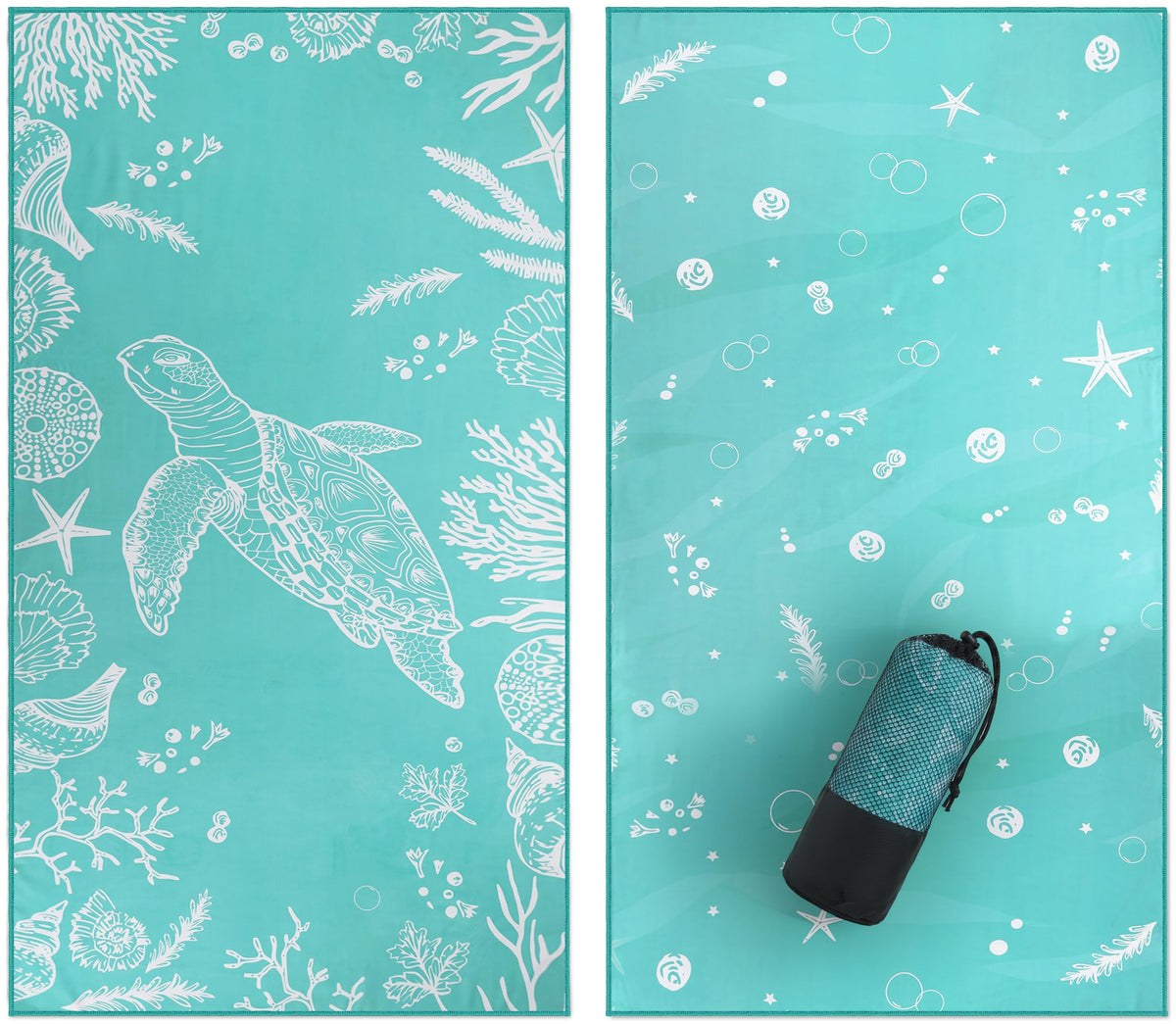 Microfiber Printed Beach Towel, 2 Pack, 32 x 71 in