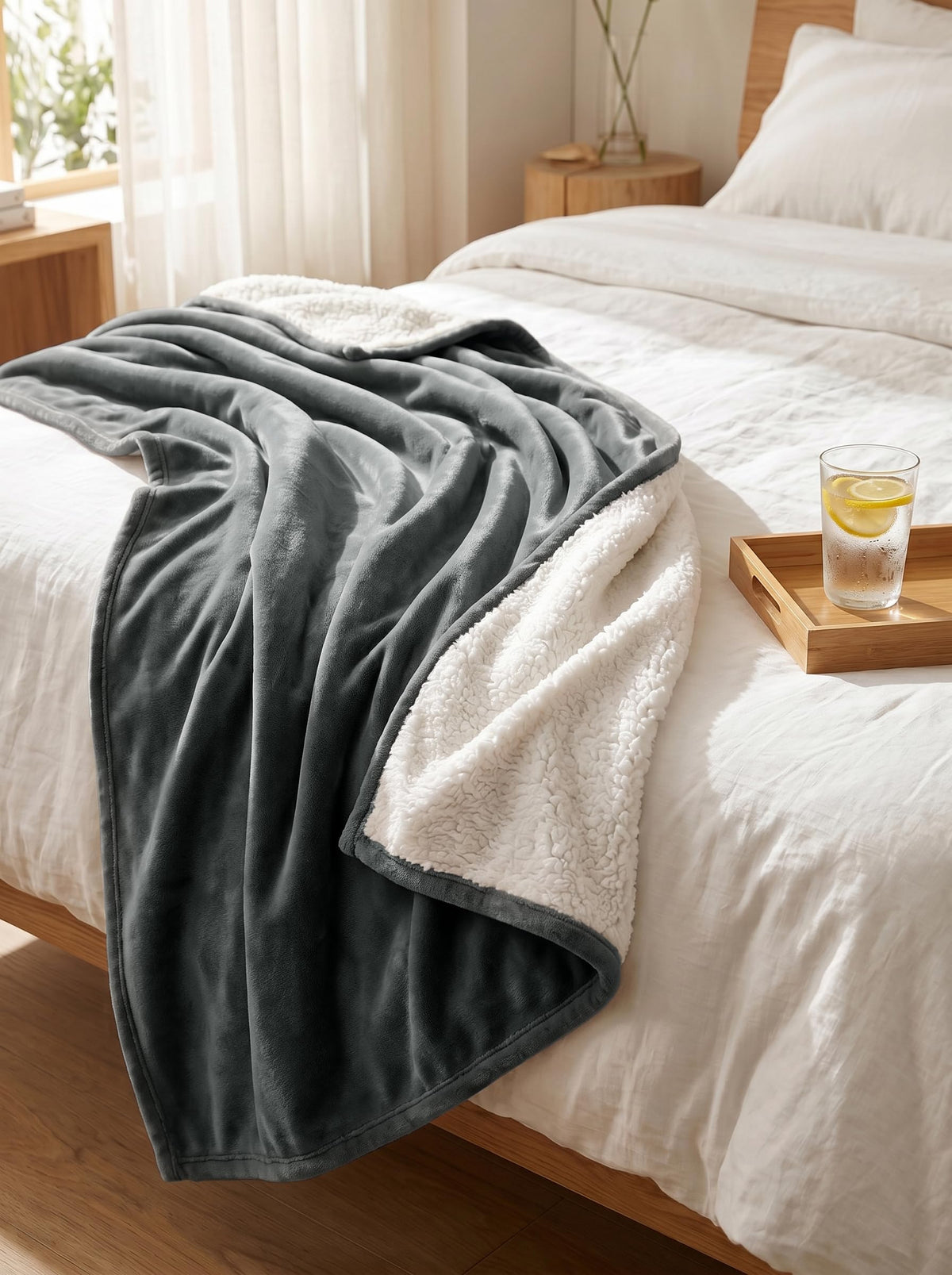 Reversible Sherpa Fleece Blanket