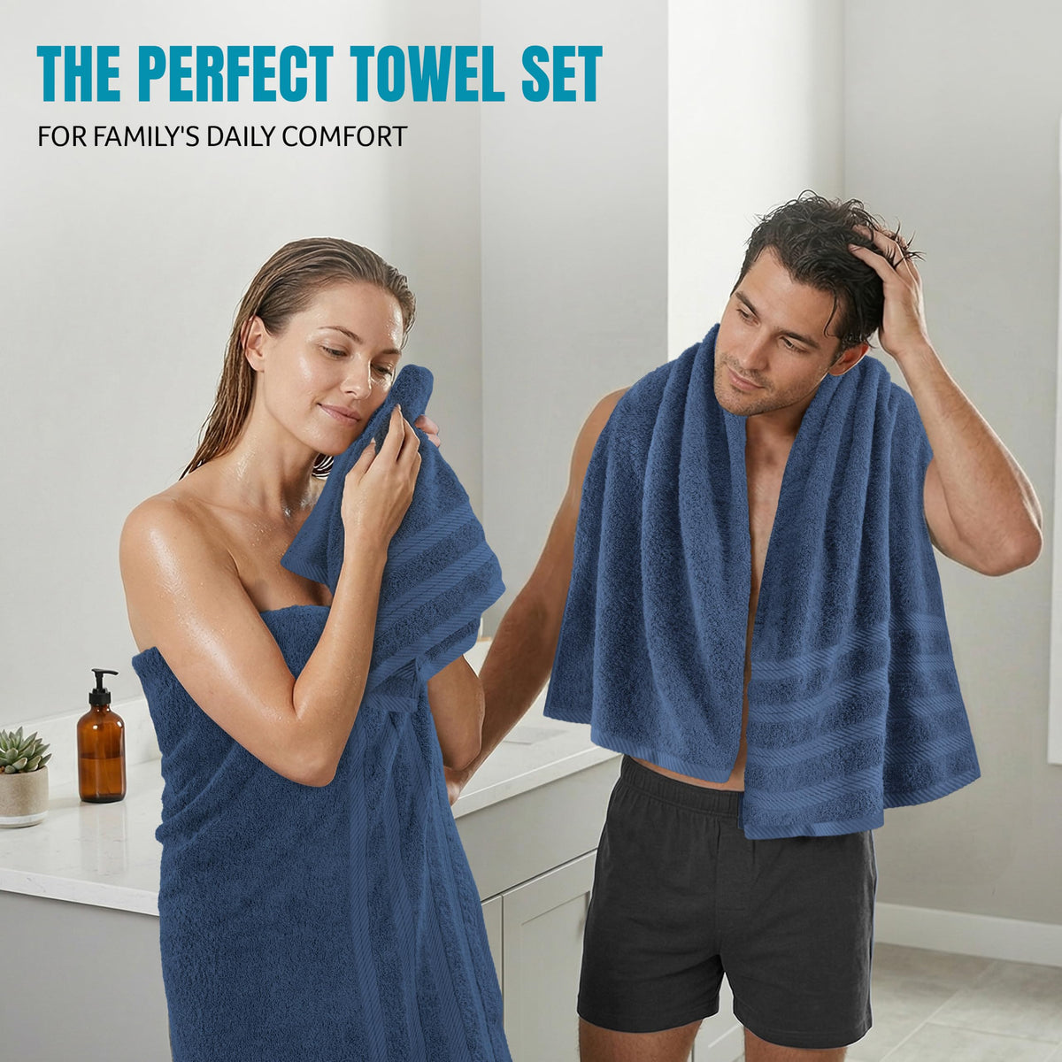 Cotton Towel Set – 8 Piece Navy