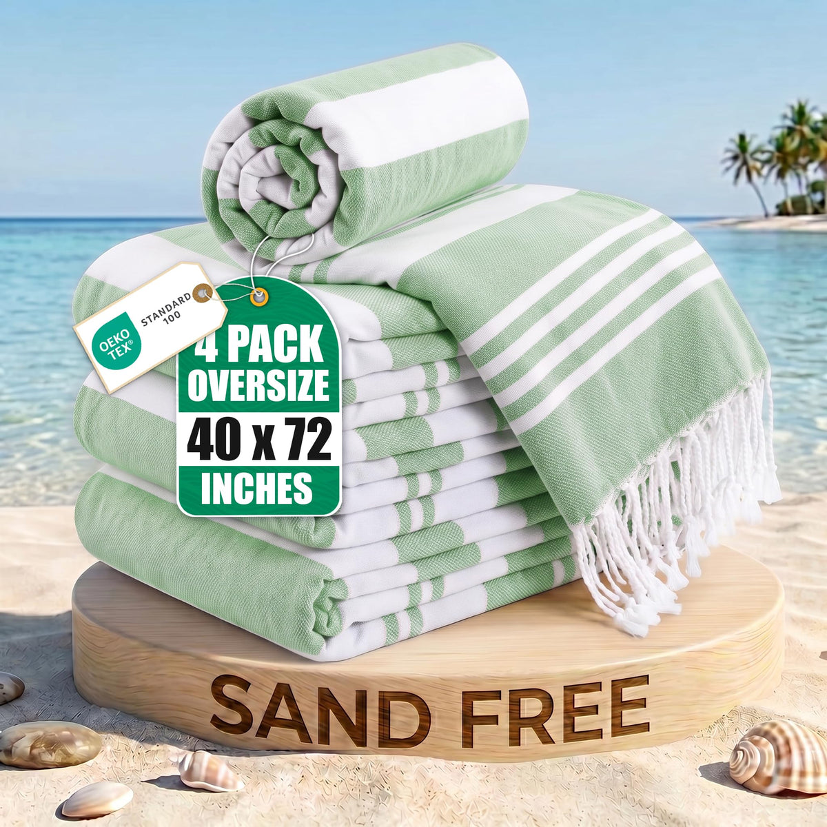 Cabana Cotton Beach Towels 6 pack, 30 x 60 in, Variety