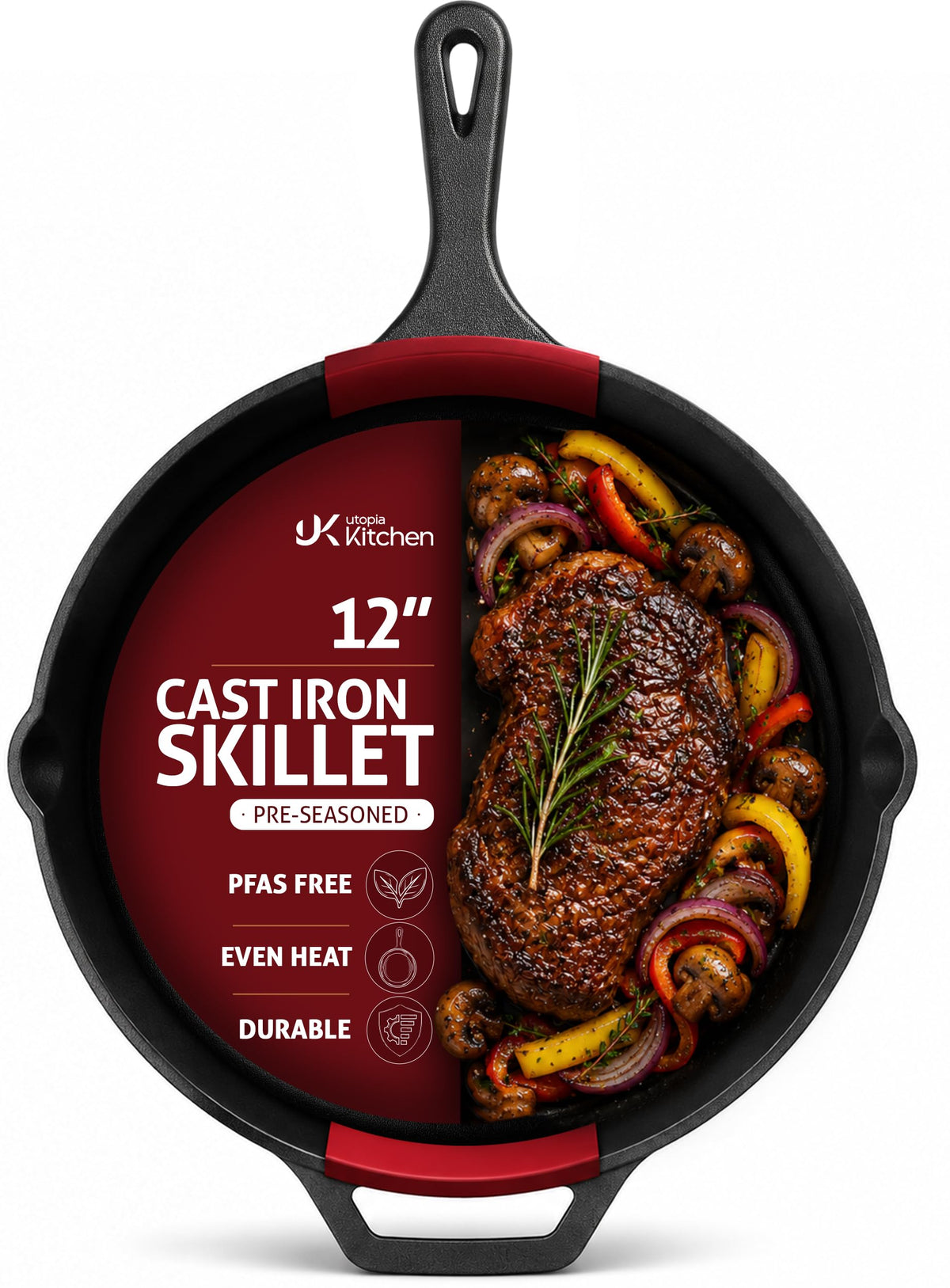 Pre-Seasoned Cast Iron Skillet, PFAS-Free