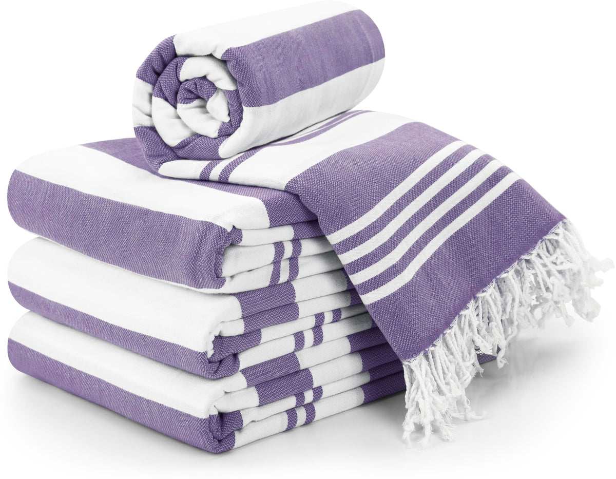 Cabana Cotton Beach Towels 6 pack, 30 x 60 in, Variety