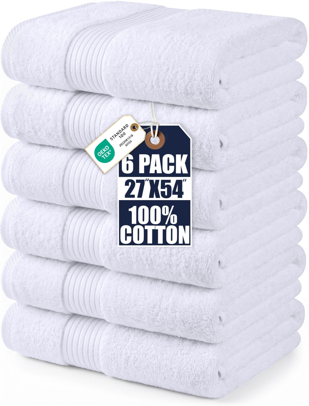 Cotton Bath Towels – 27 × 54 in