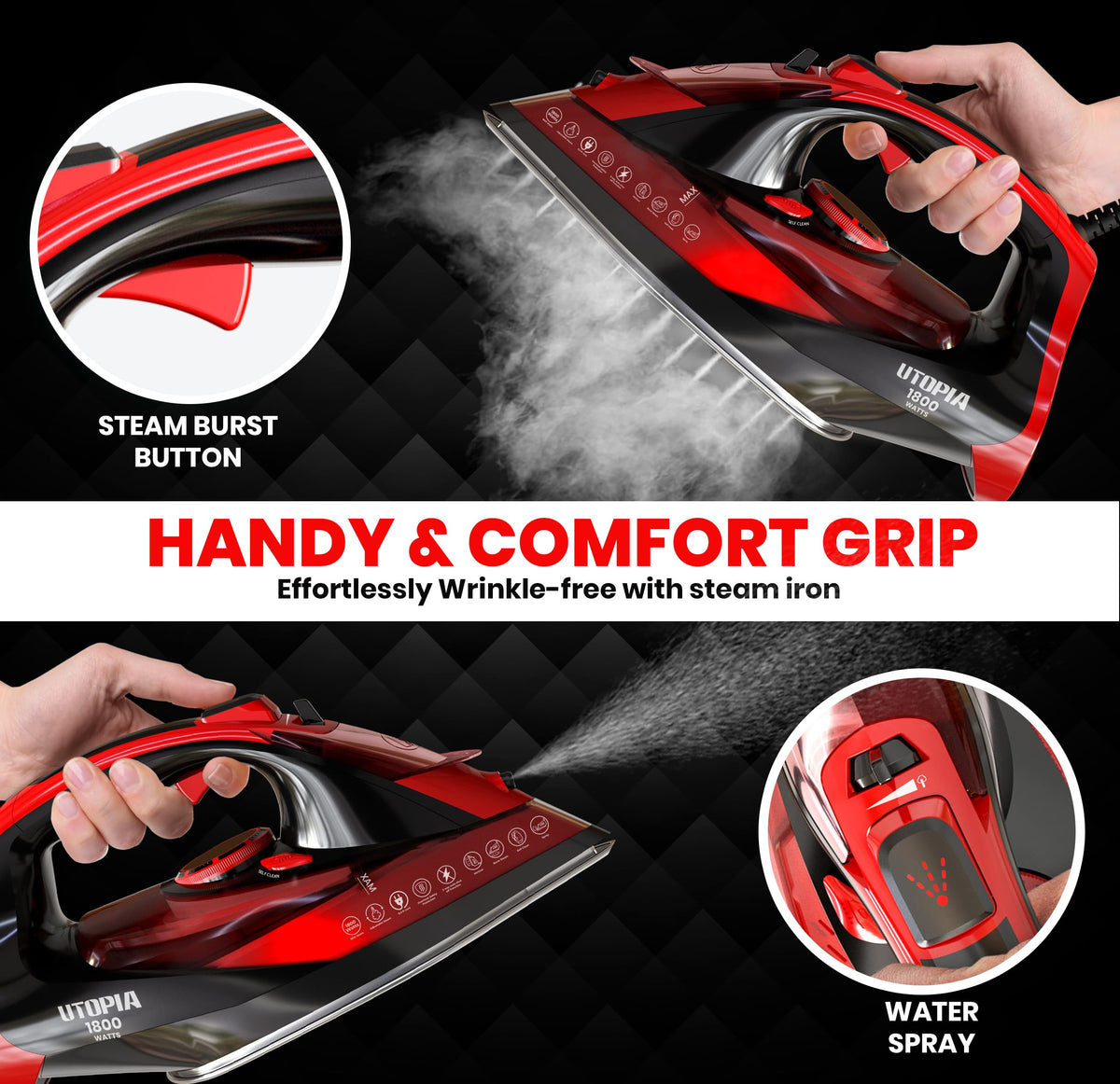 Steam Iron 1800W Black
