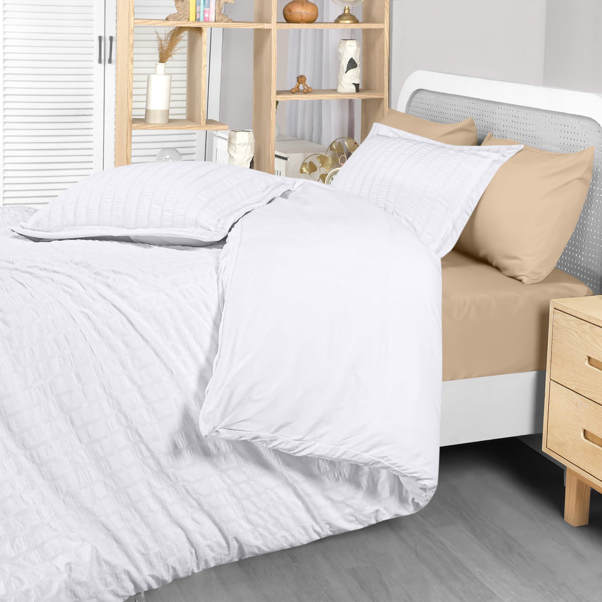 Microfiber Seersucker Duvet Cover Set
