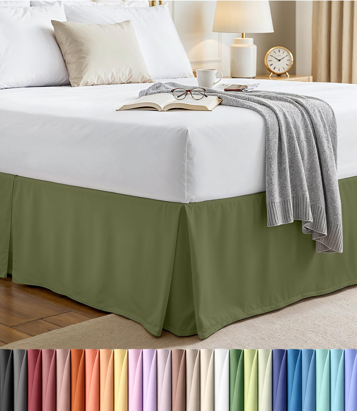 Pleated Bed Skirt, 16 Inch Drop