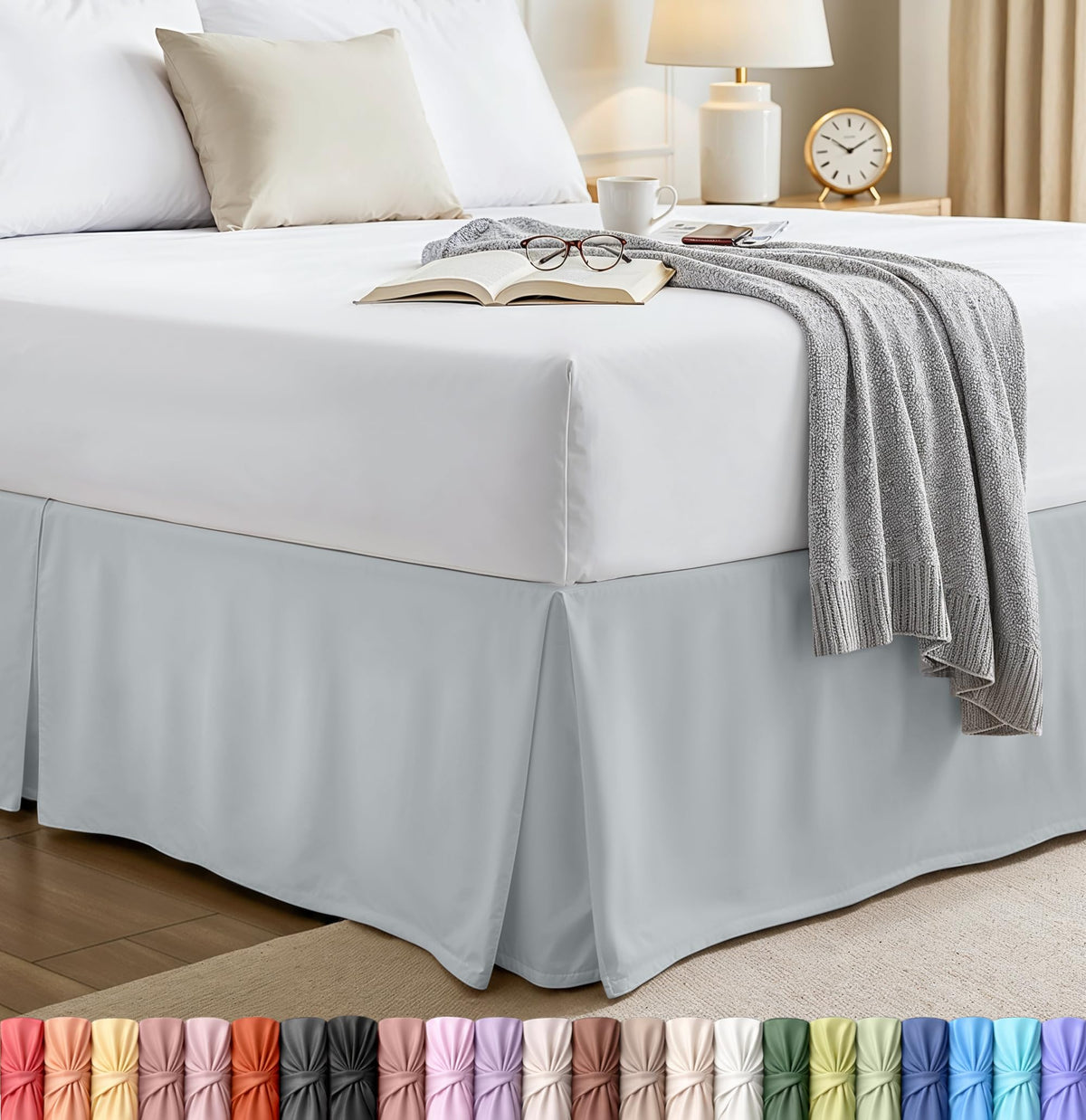 Pleated Bed Skirt, 16 Inch Drop