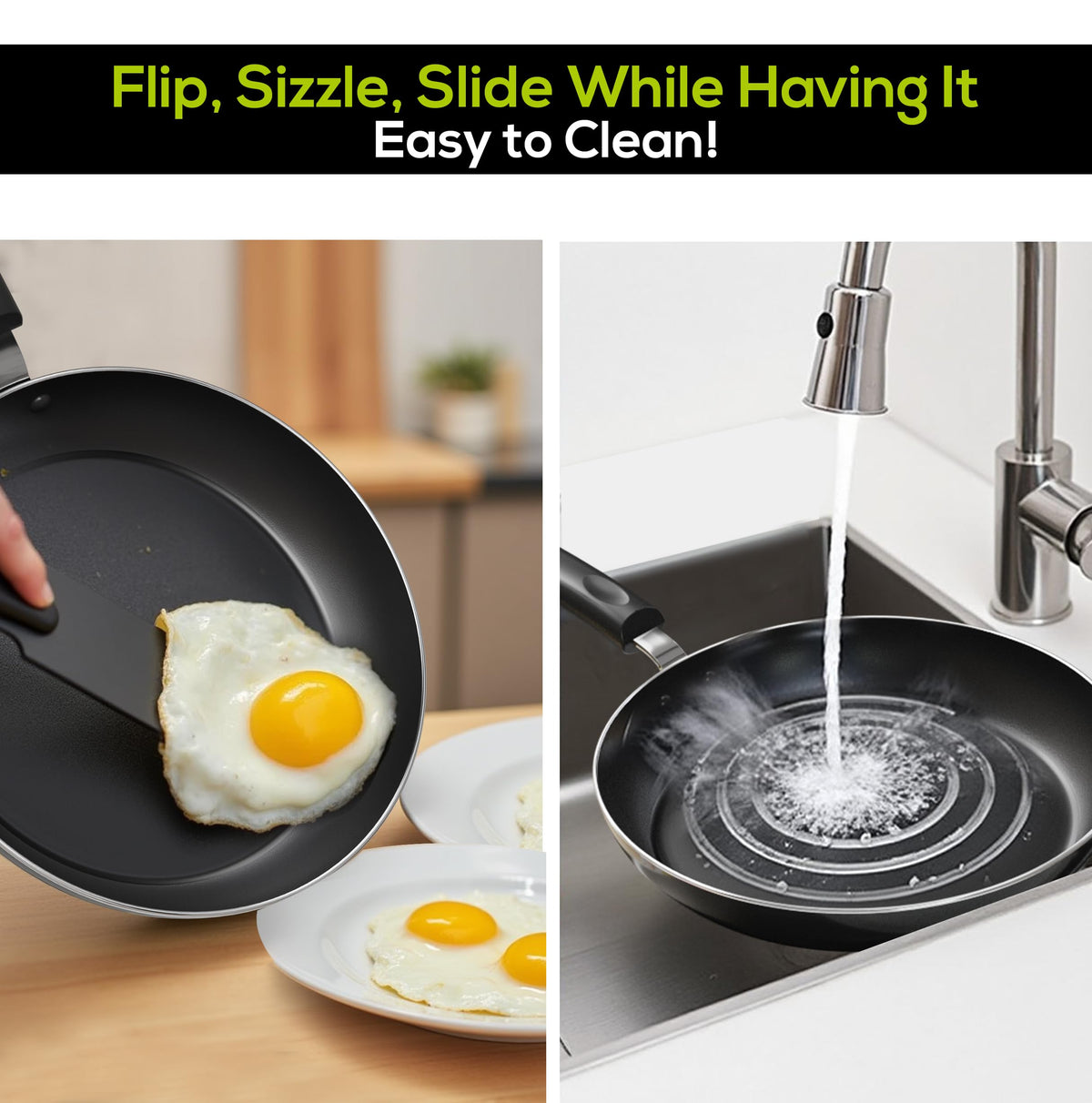 Nonstick Frying Pan Set, 3-Piece – 8, 9.5 & 11 in.