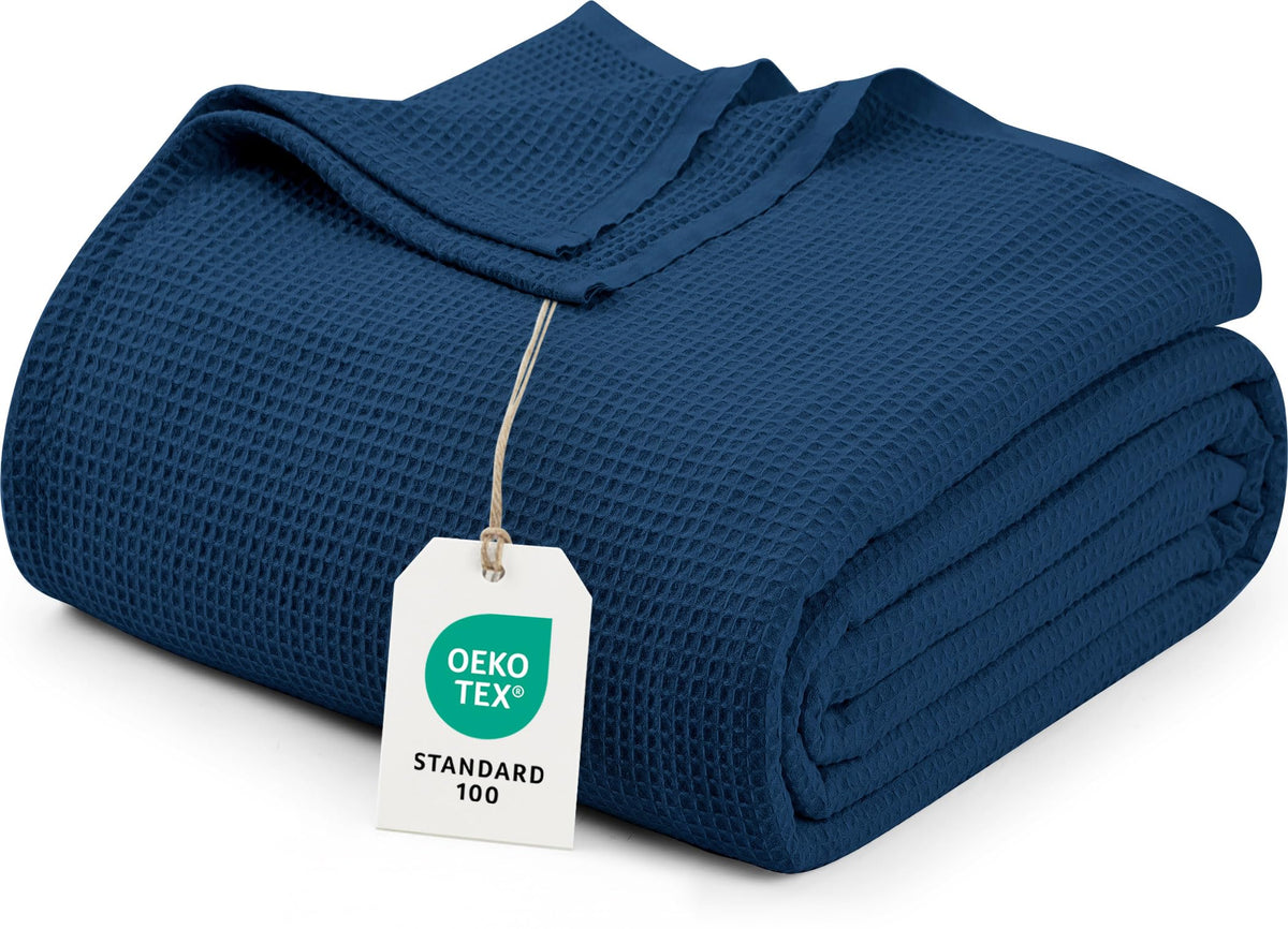 Cotton Blend Waffle Blanket