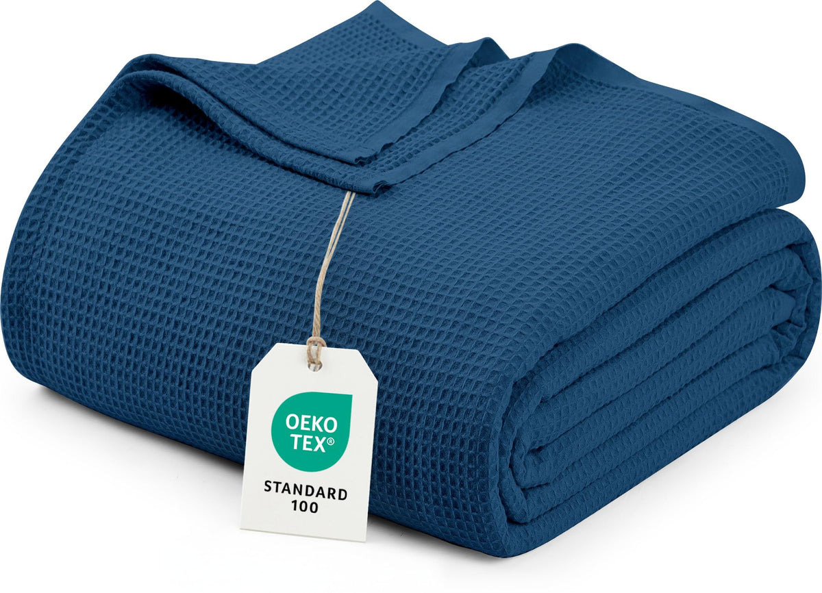 Cotton Blend Waffle Blanket