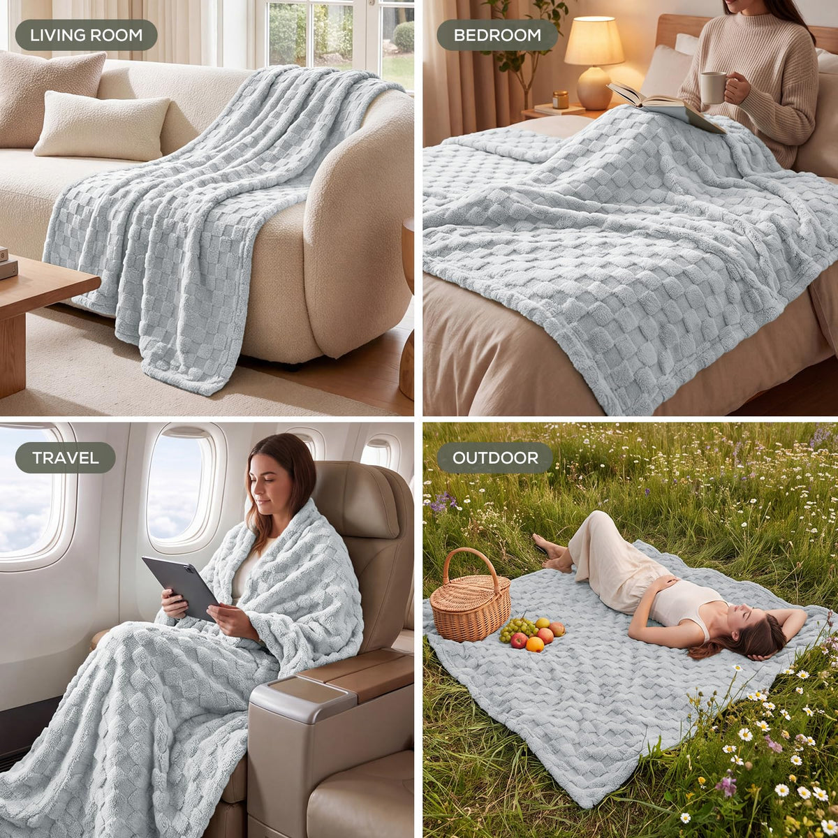 Checkered Fleece Blanket