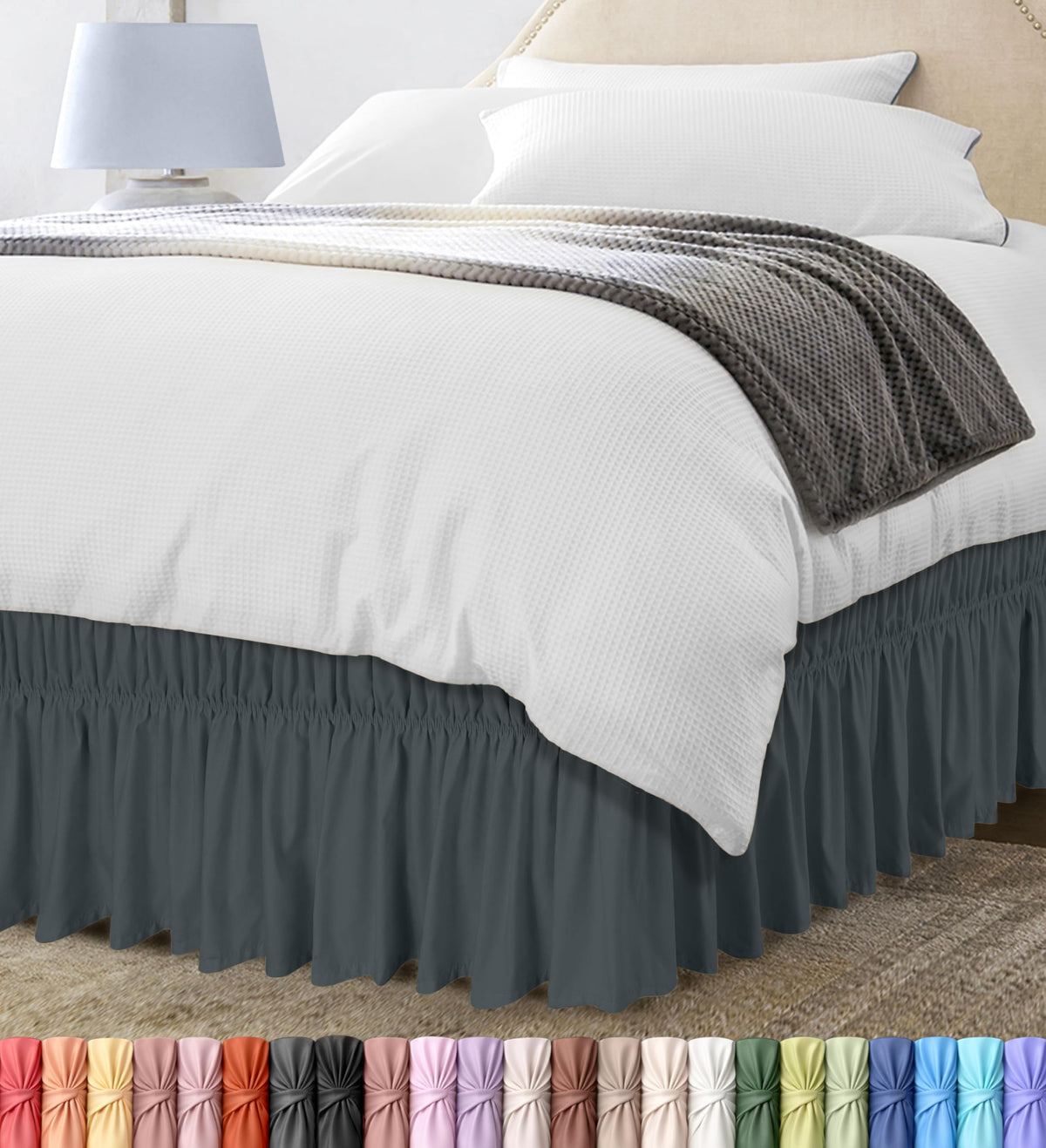 Wrap Around Bed Skirt, 16 Inch Drop
