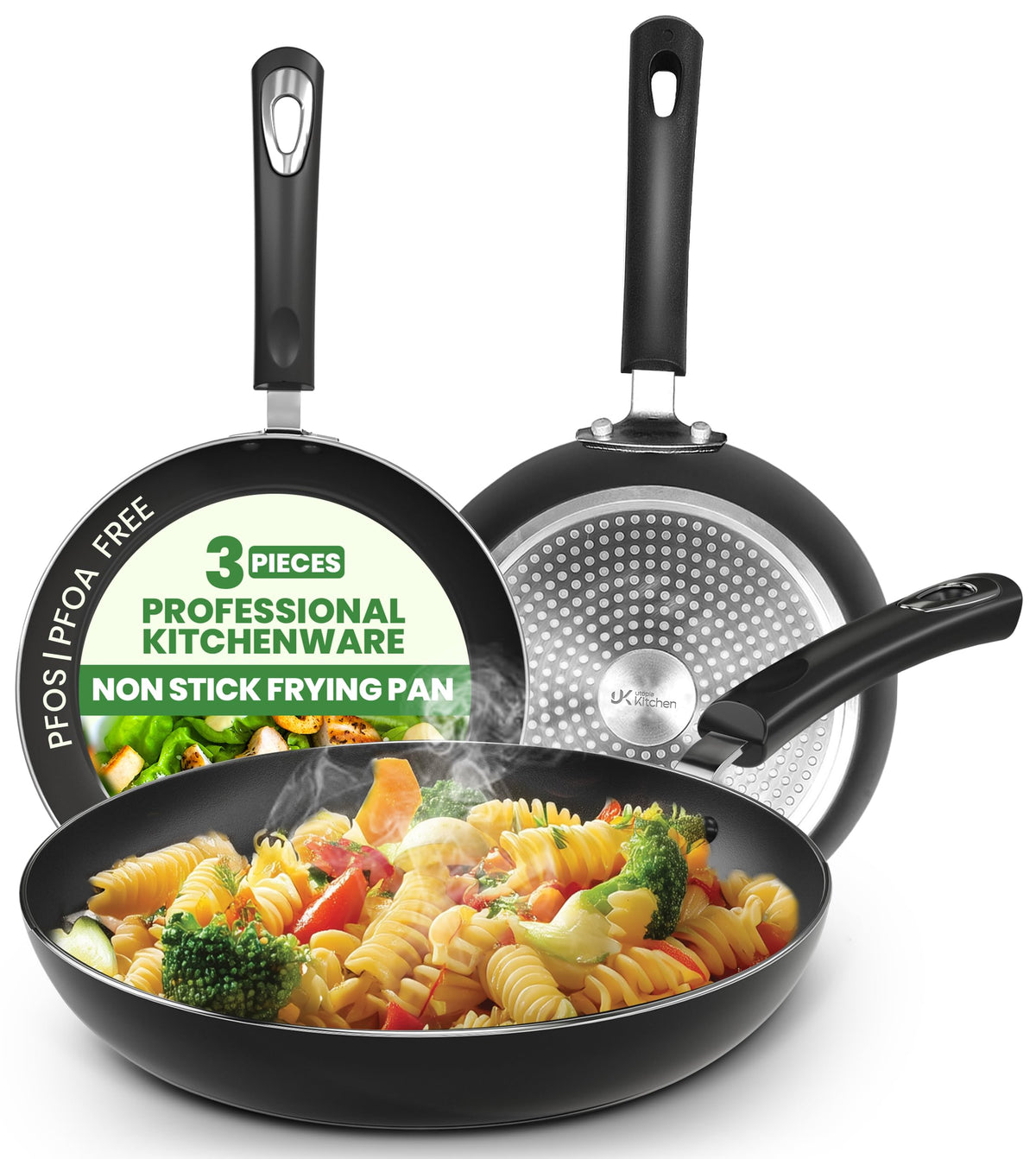 Nonstick Frying Pan Set, 3-Piece – 8, 9.5 & 11 in.