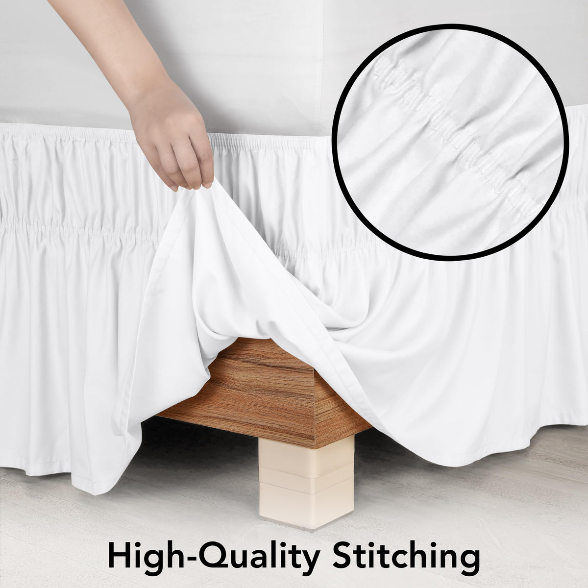 Wrap Around Bed Skirt, 16 Inch Drop