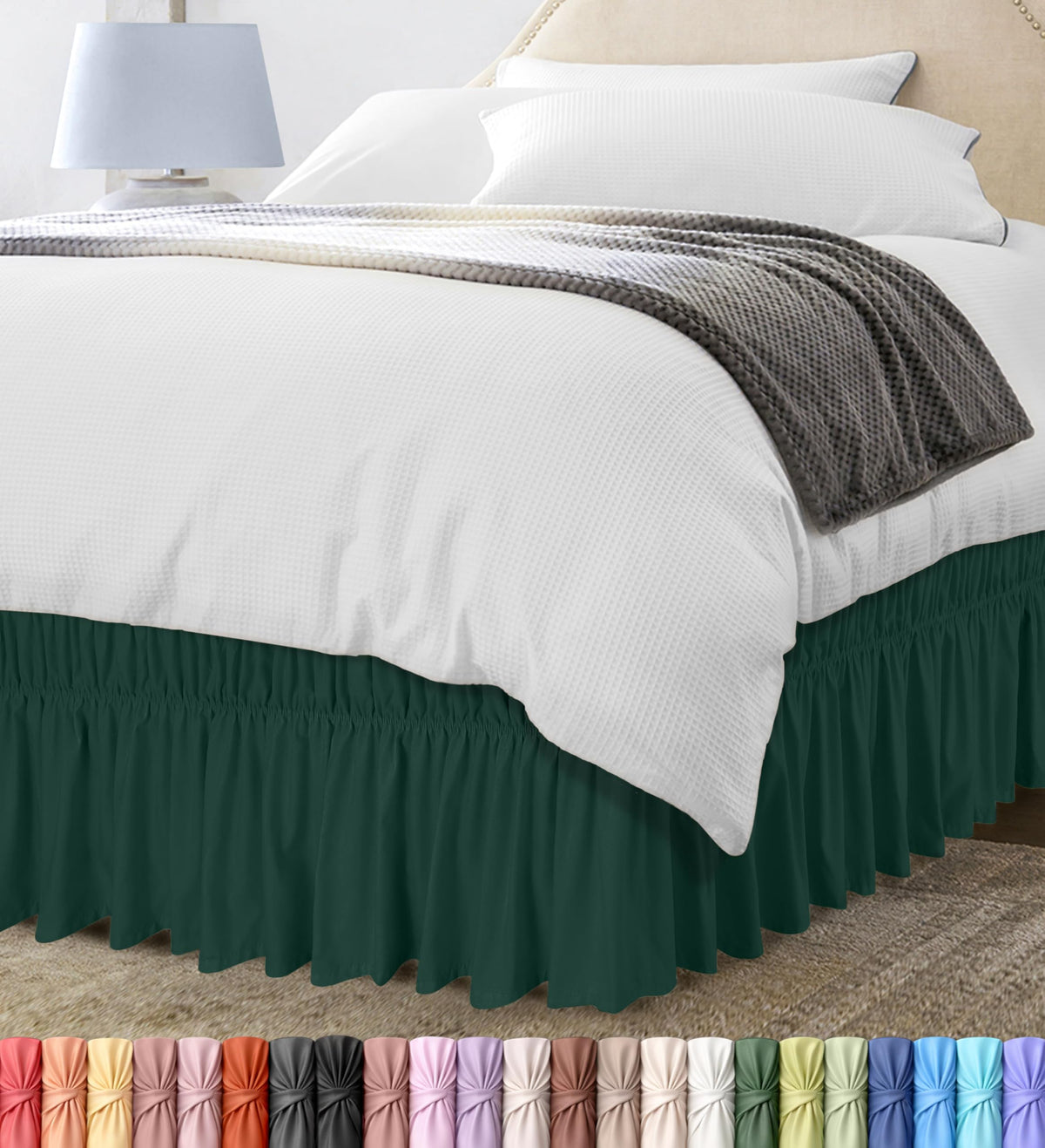 Wrap Around Bed Skirt, 16 Inch Drop