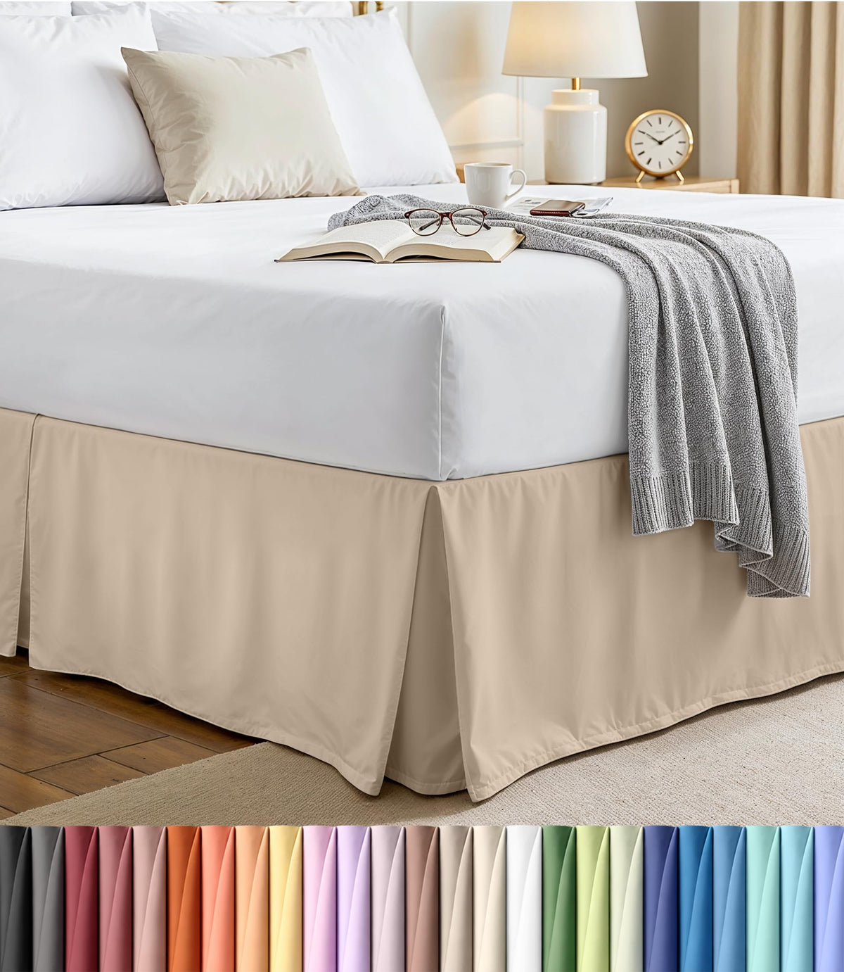 Pleated Bed Skirt, 16 Inch Drop