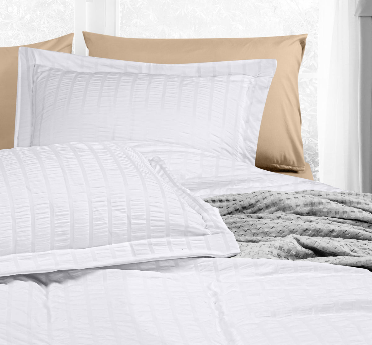 Microfiber Seersucker Duvet Cover Set