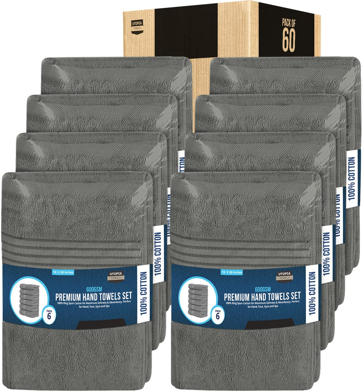 Cotton Hand Towels – 16 × 28 in
