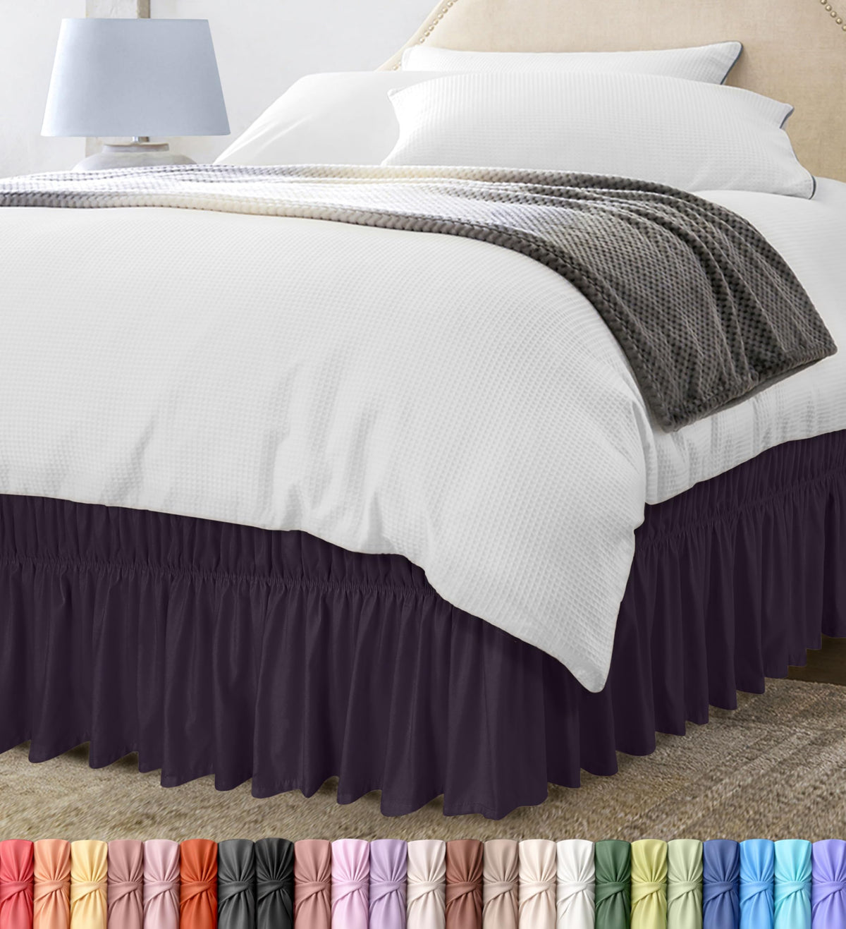 Wrap Around Bed Skirt, 16 Inch Drop