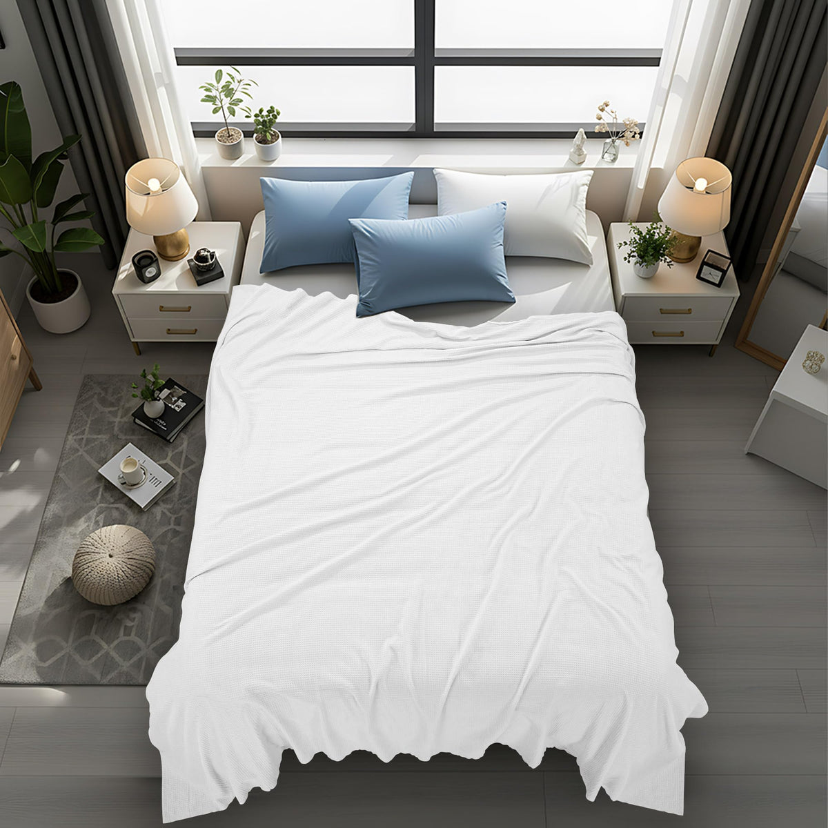 Cotton Blend Waffle Blanket