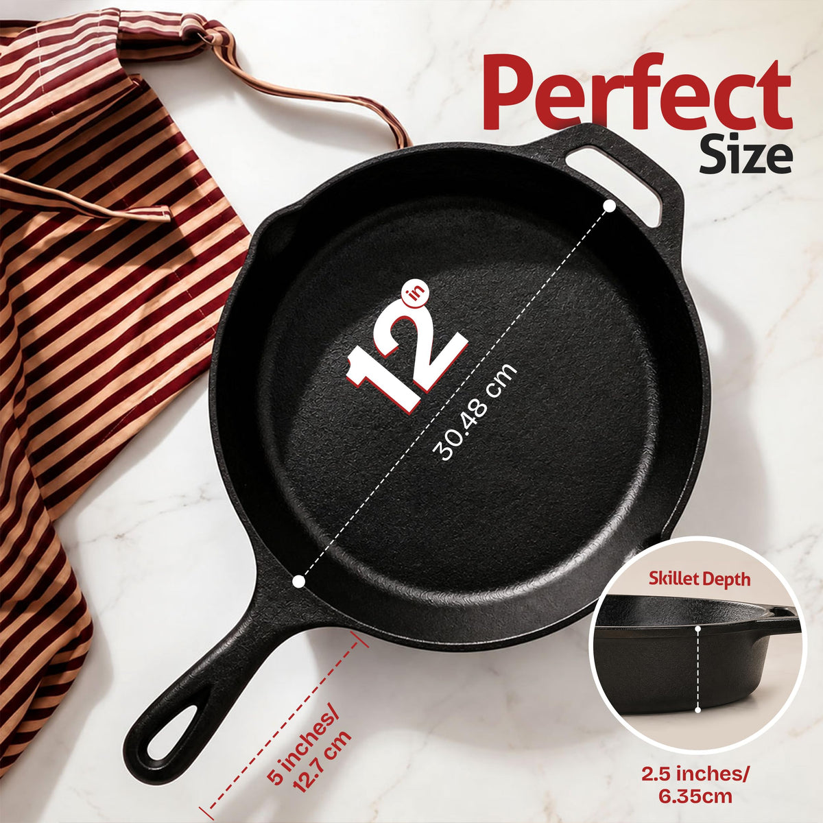 Pre-Seasoned Cast Iron Skillet, PFAS-Free