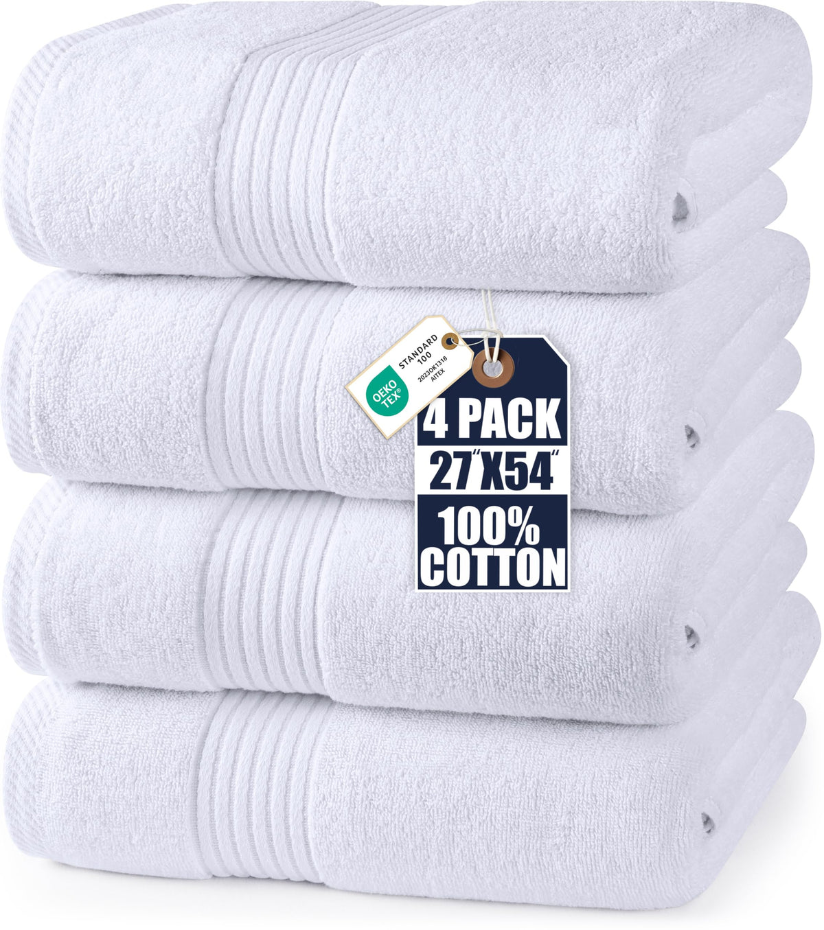 Cotton Bath Towels – 27 × 54 in